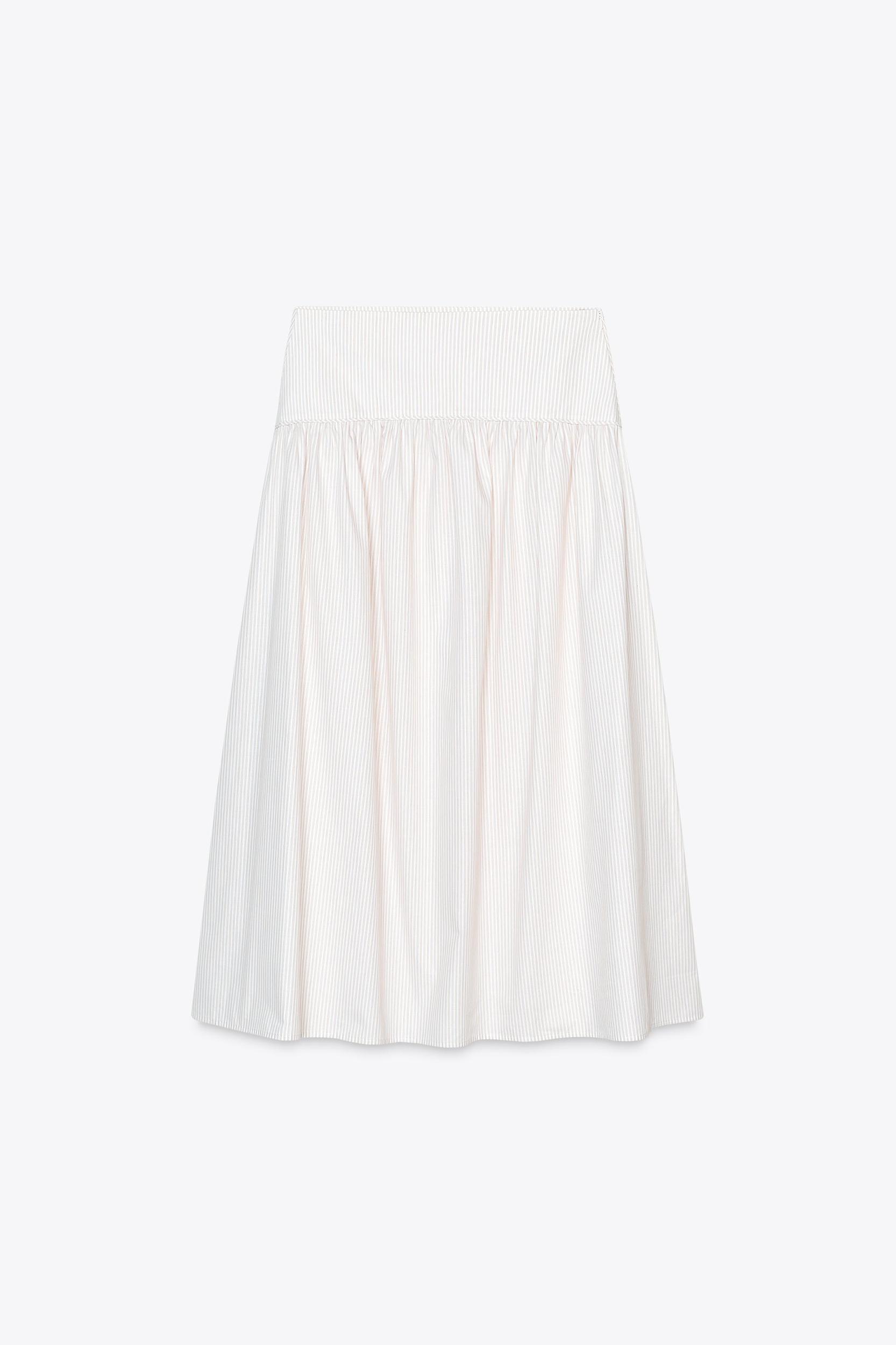 STRIPED MIDI SKIRT Product Image