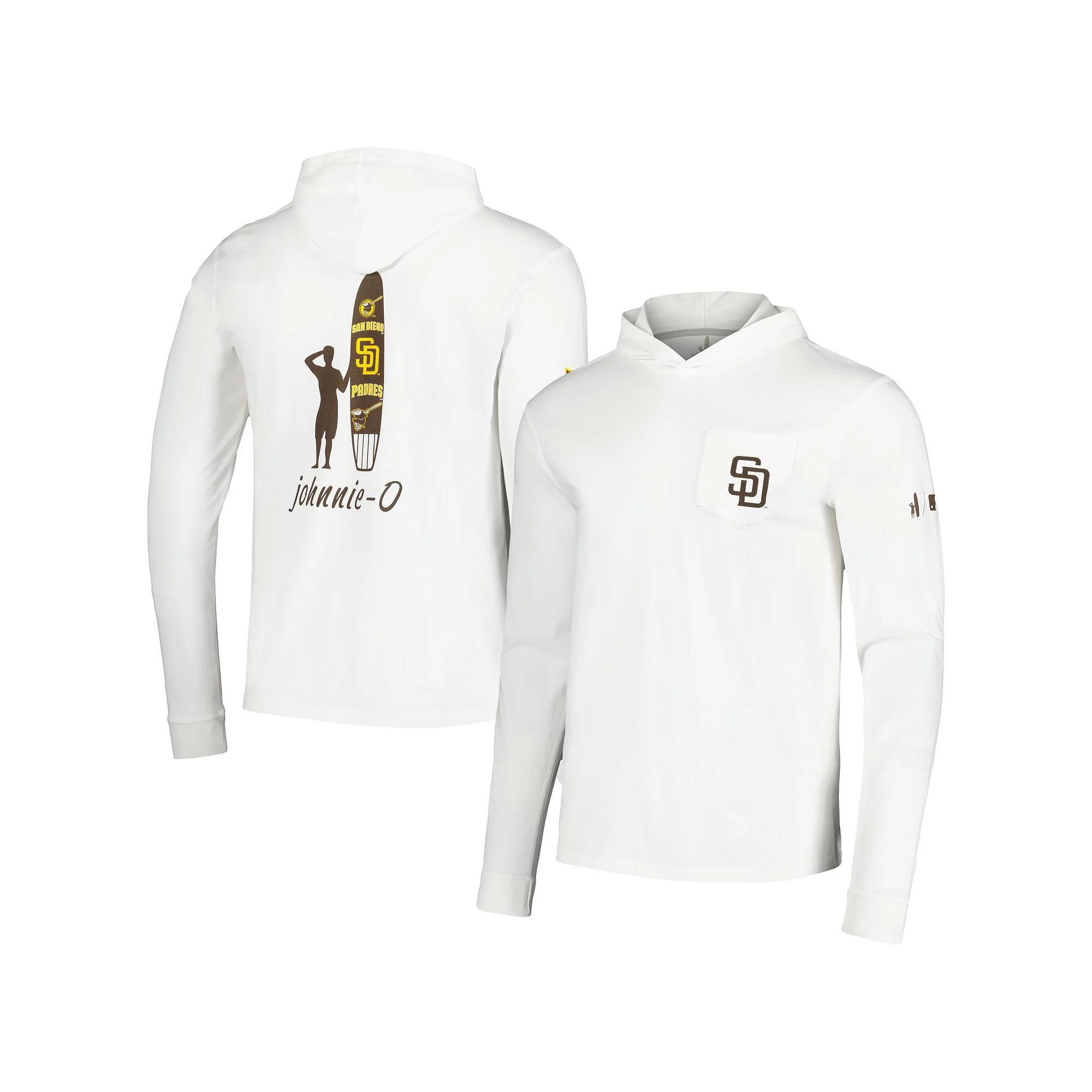 Men's johnnie-O White San Diego Padres Eddie Long Sleeve Hoodie T-Shirt, Size: XL Product Image