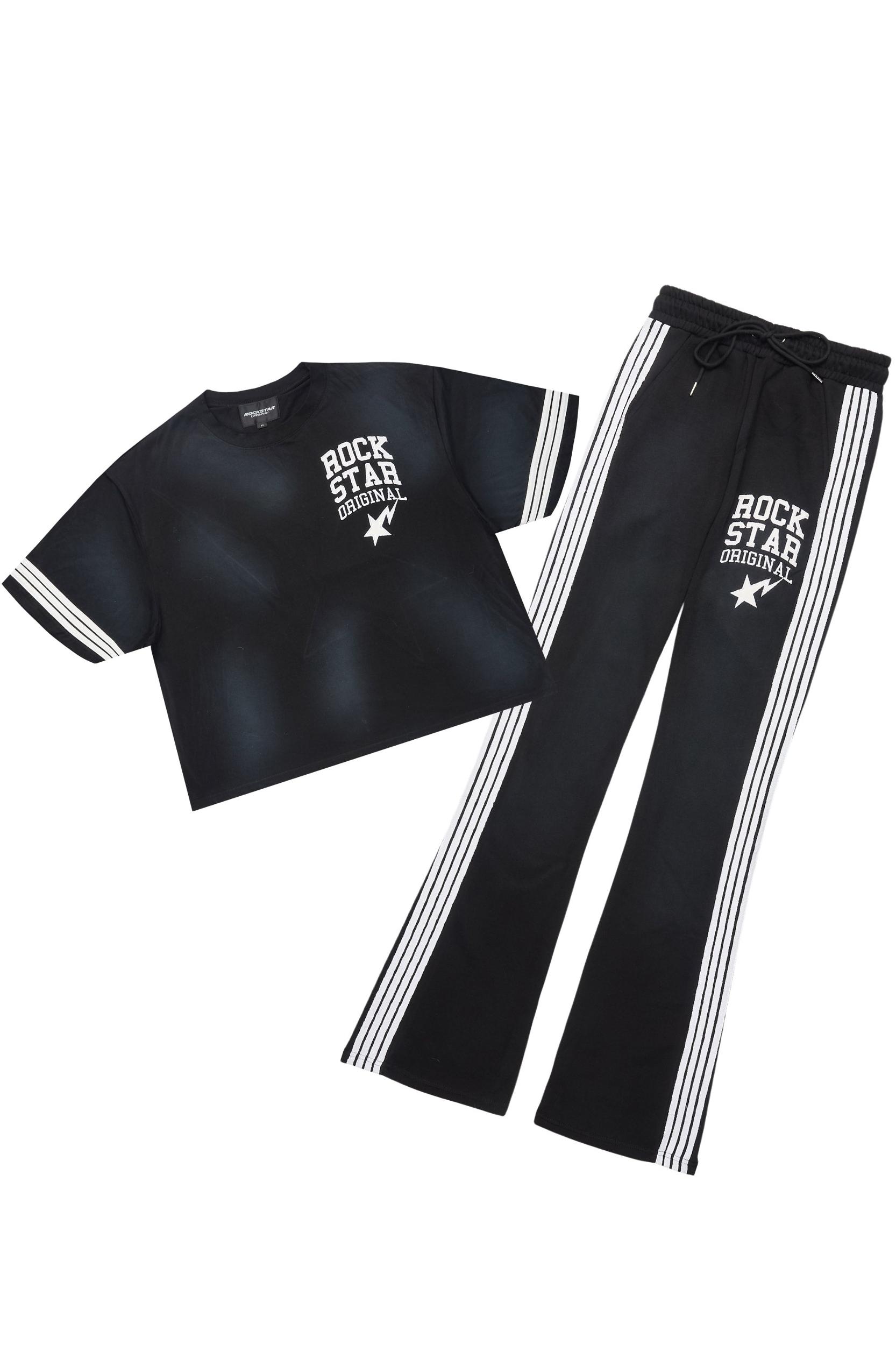 Gerrit Black T-Shirt/Stacked Flare Track Set Male Product Image
