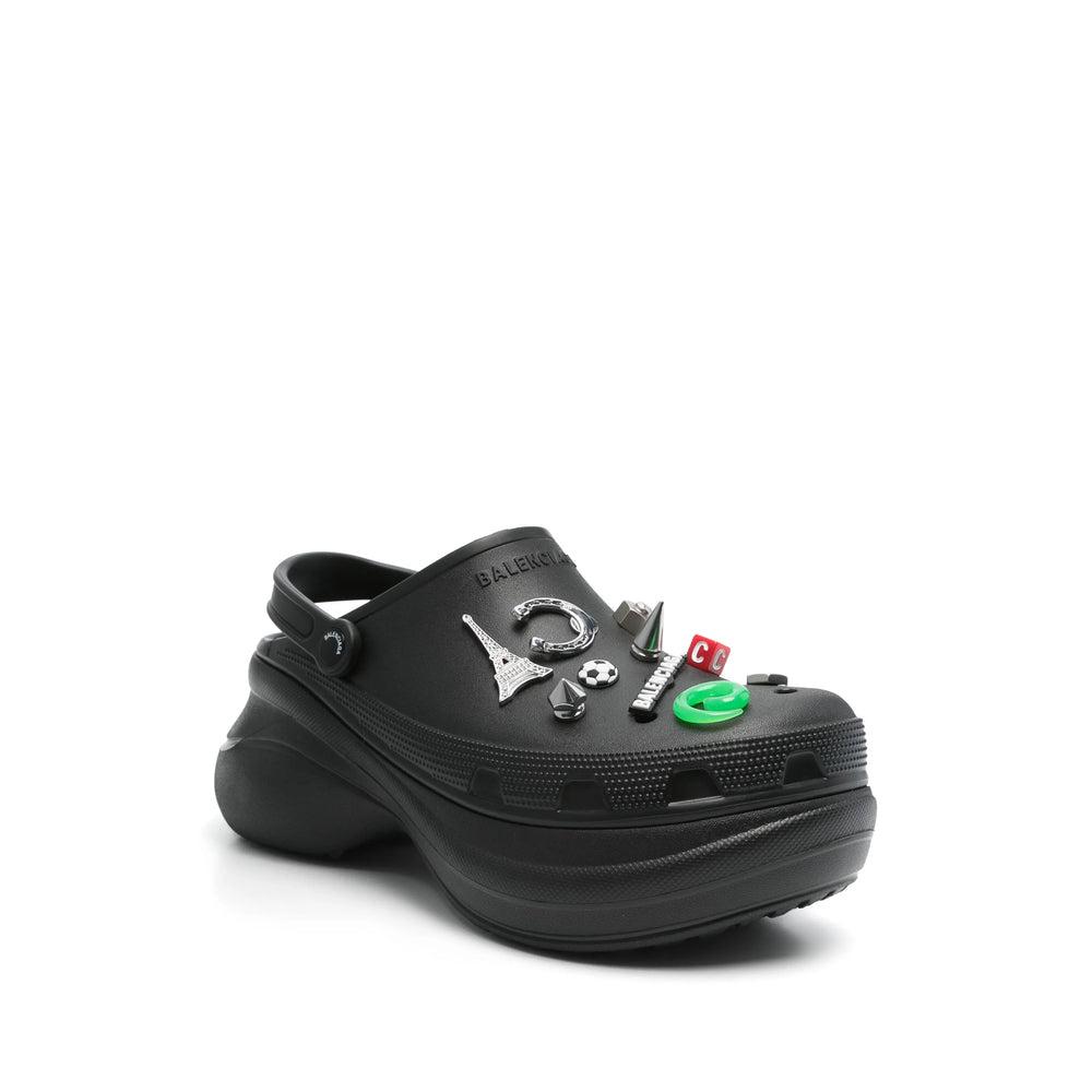 BALENCIAGA Platform Sandals Embellished Ventilation Holes In Black Product Image