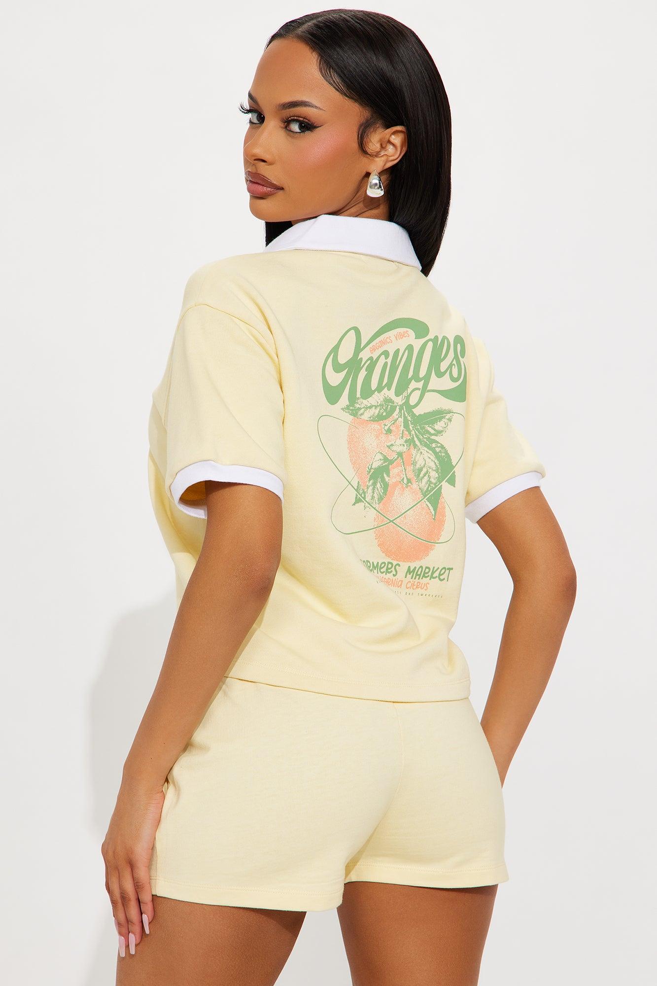 Sweet Like Oranges Short Set - Peach/combo Product Image