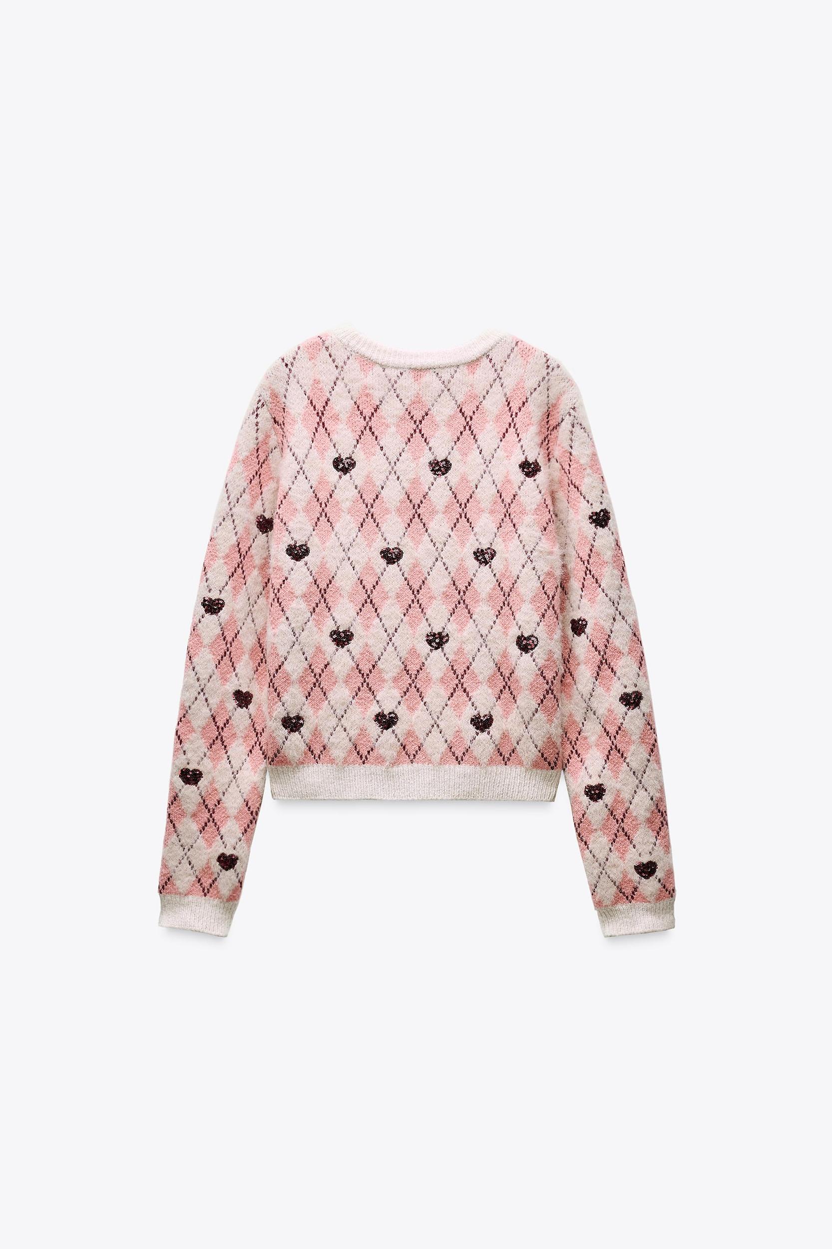 HEART JACQUARD KNIT SWEATER Product Image