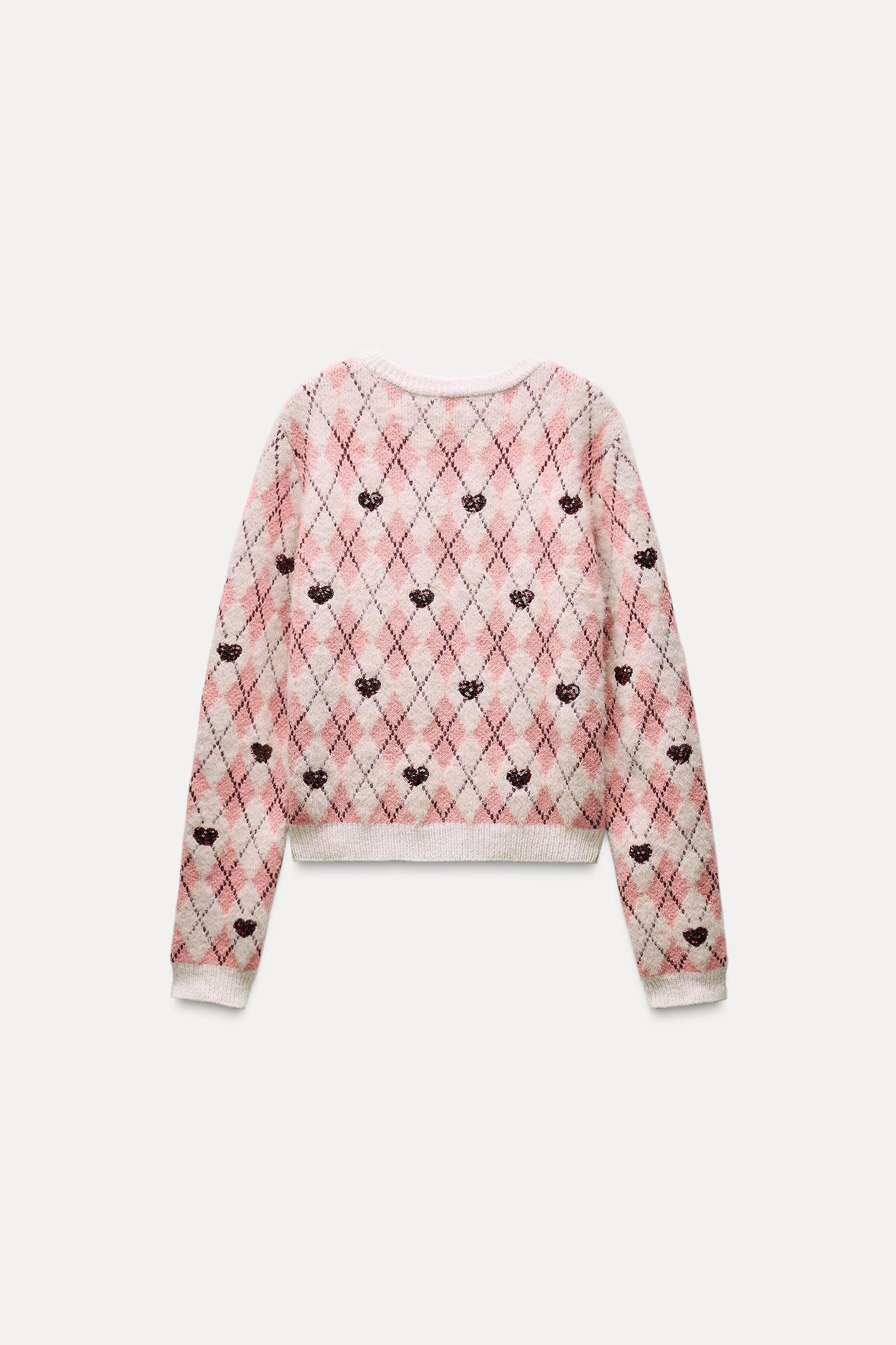 HEART JACQUARD KNIT SWEATER Product Image
