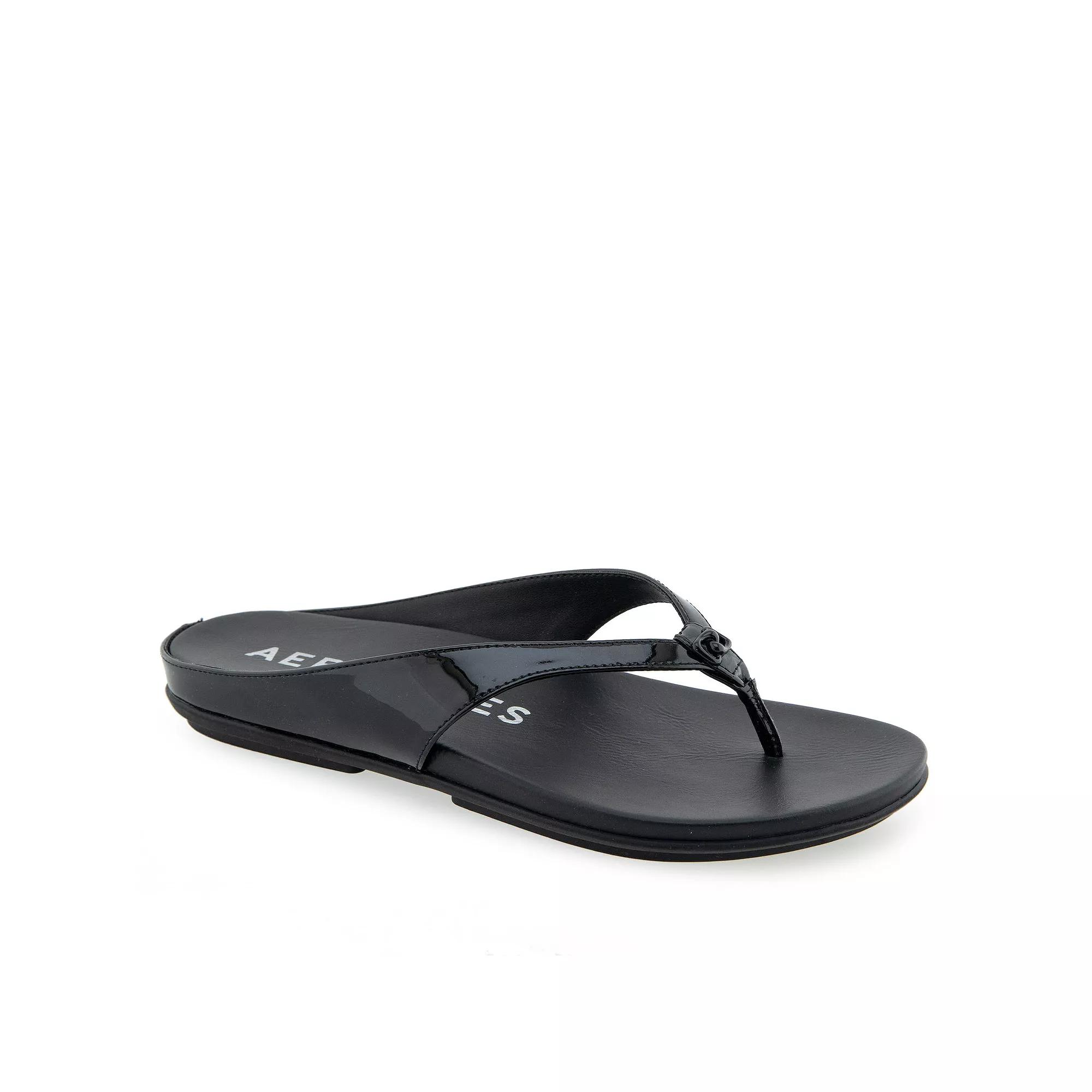Aerosoles Fisher Women's Flat Thong Sandals, Size: 5 Medium, Black Product Image
