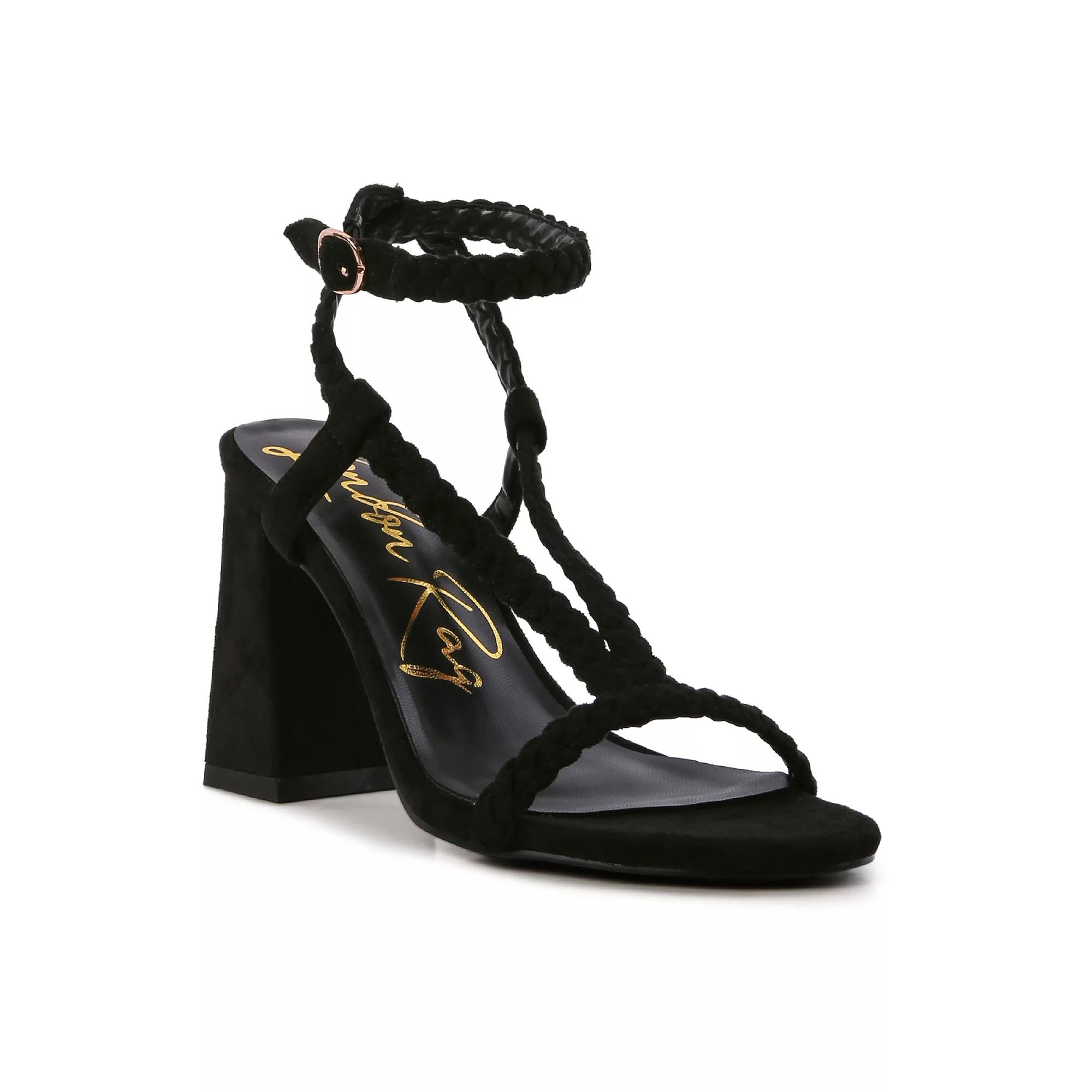 London Rag Smoosh Women's Braided Block Heel Sandals, Size: 8, Latte Product Image