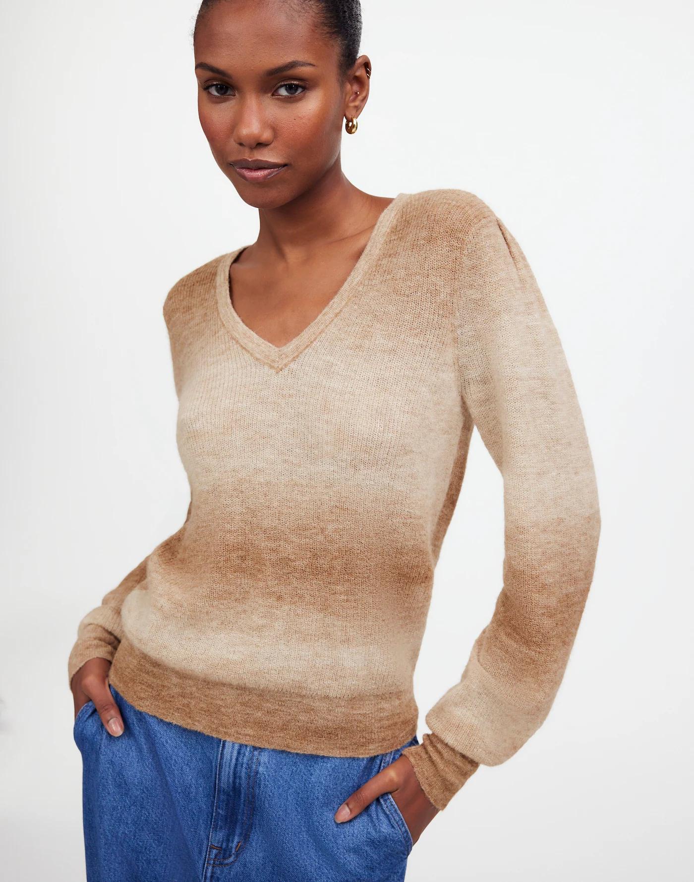 Alpaca-Blend Deep V-Neck Sweater Product Image