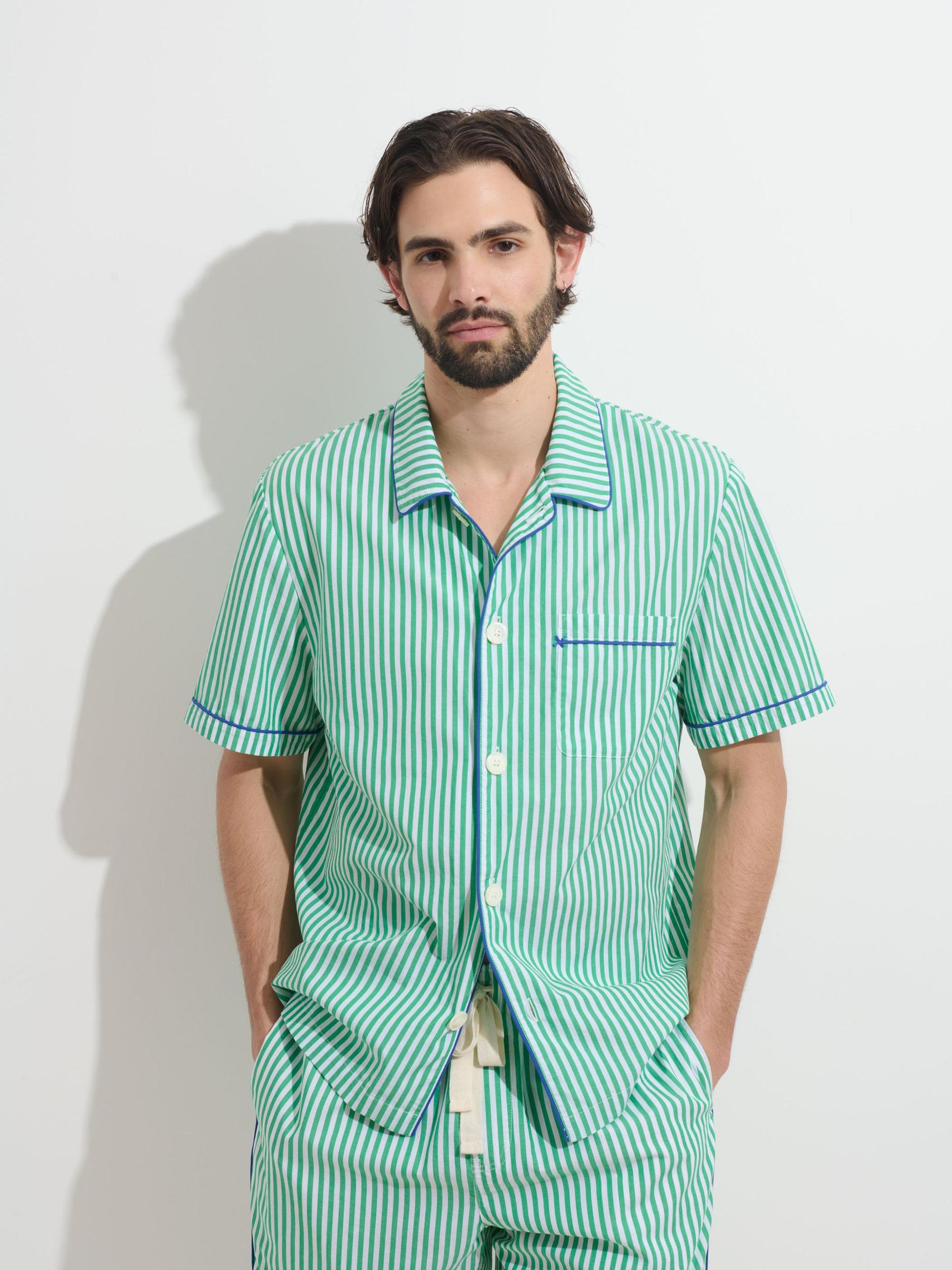 P'Jimmies Short Sleeve Sleep Shirt In Stripe Product Image