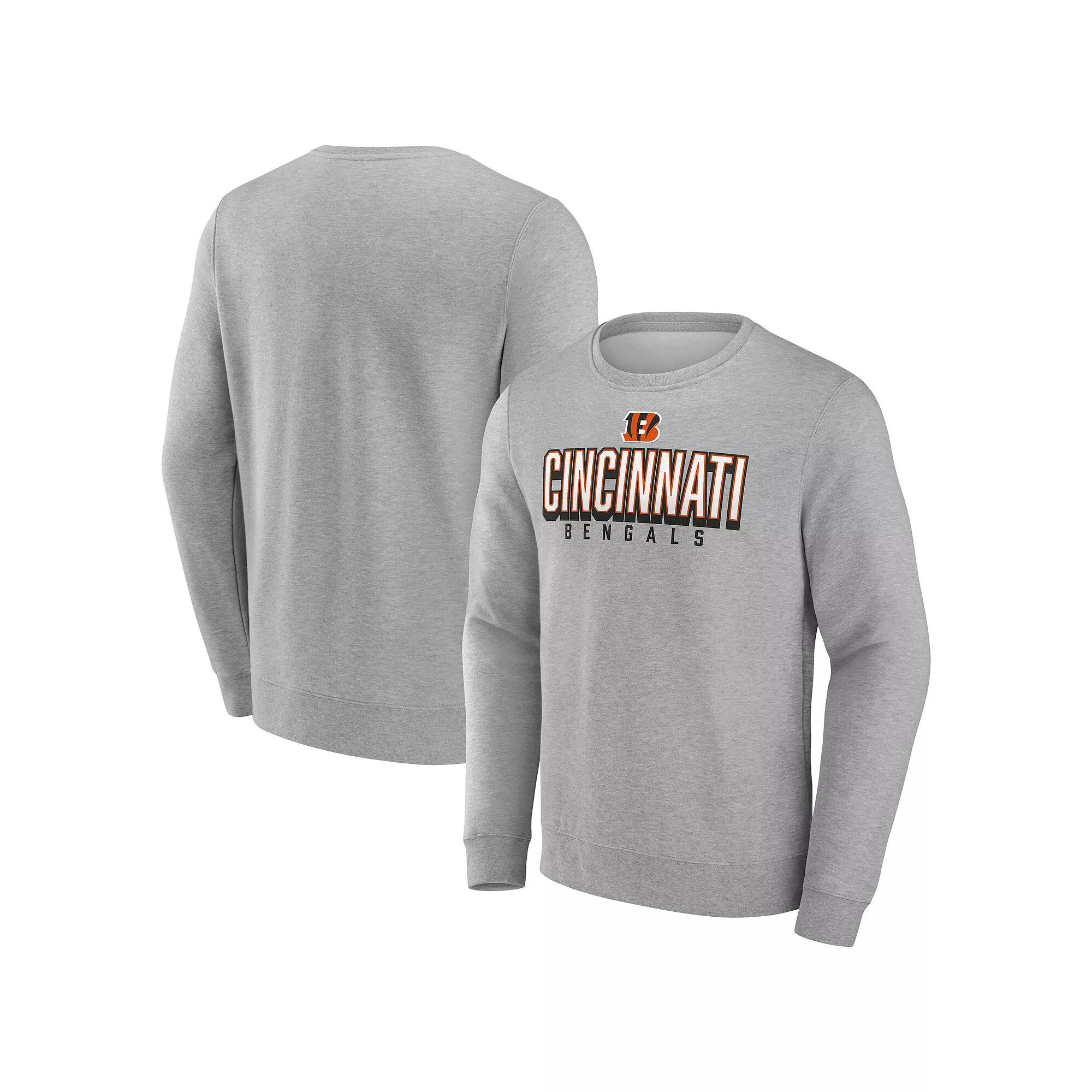 Men's Fanatics Heather Gray Cincinnati Bengals Bold Move Pullover Sweatshirt, Size: 4XL, Grey Product Image