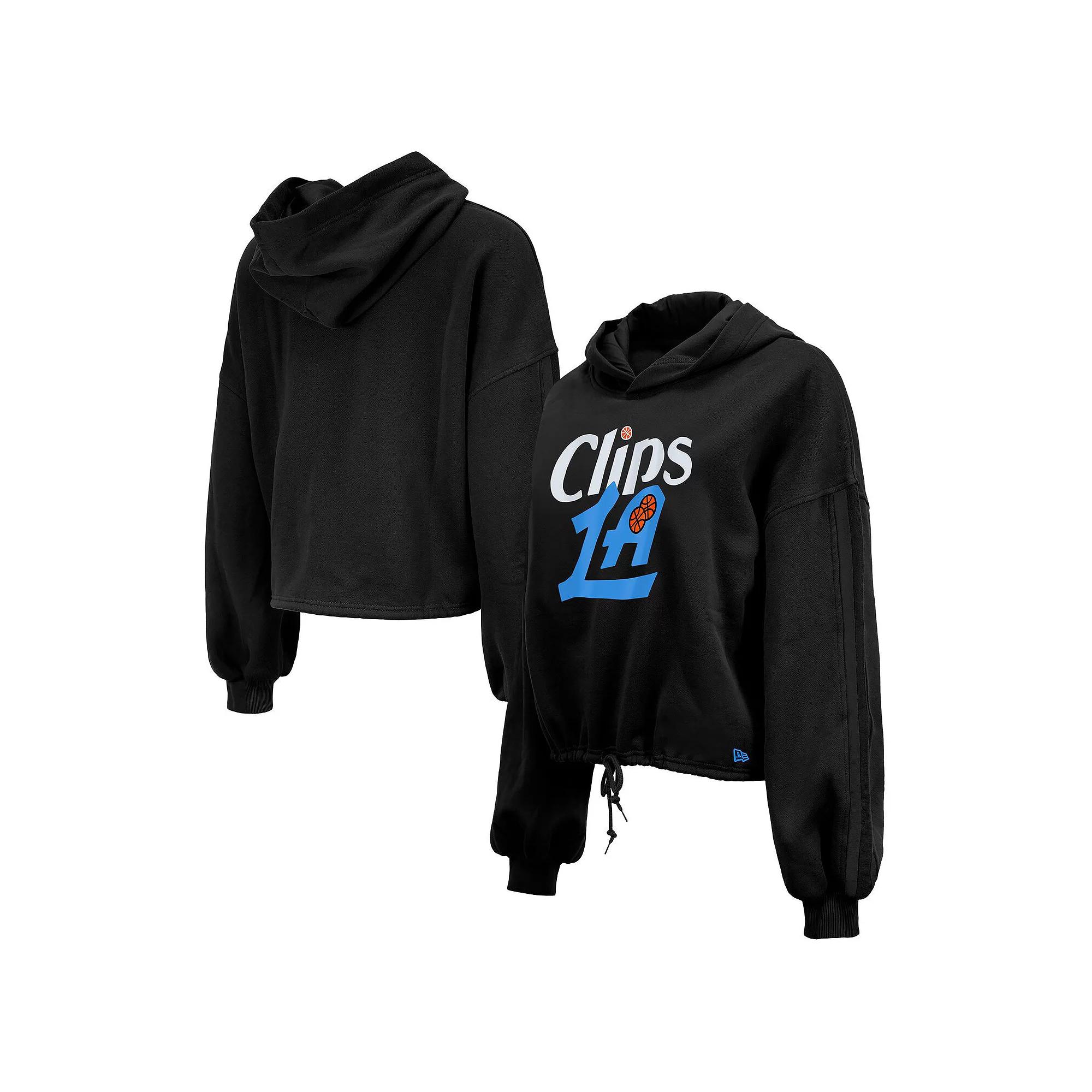 Women's New Era Royal Milwaukee Bucks 2024/25 City Edition Cropped Pullover Hoodie, Size: XL, Blue Product Image