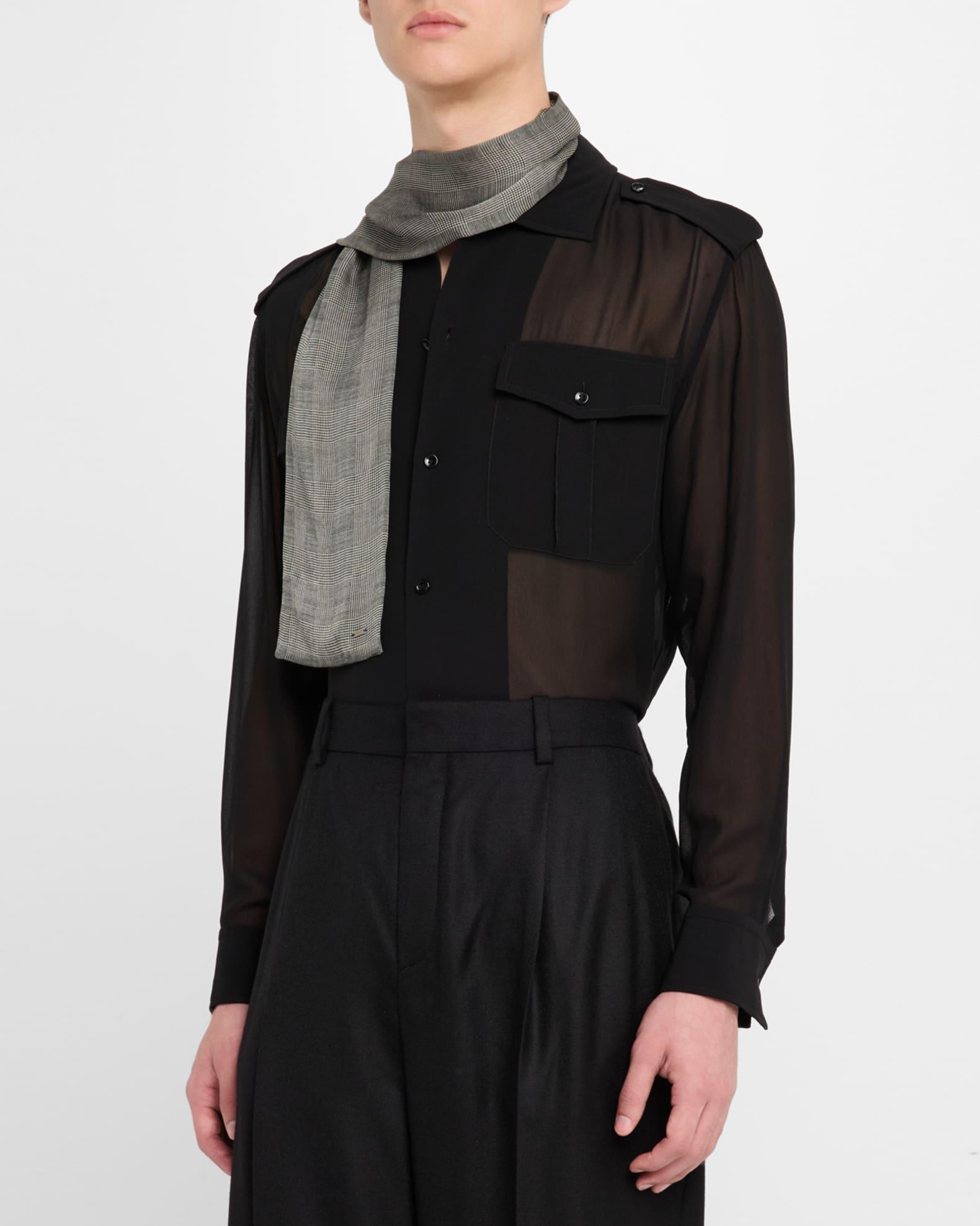 Men's Prince de Galles Silk Check Scarf Product Image