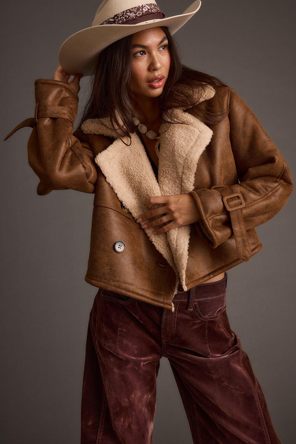 Avery Vintage Wash Sherling Coat Product Image