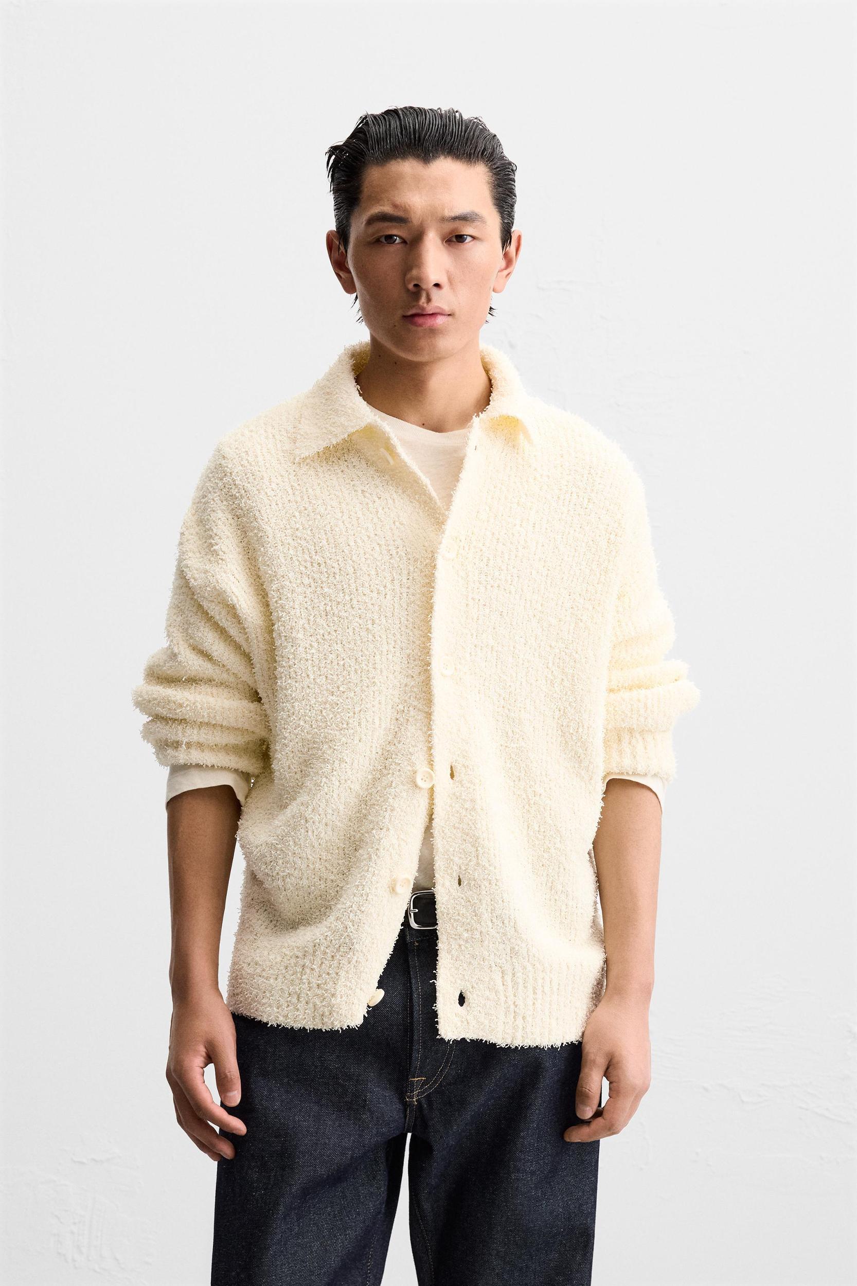 TOWEL TEXTURED CARDIGAN Product Image