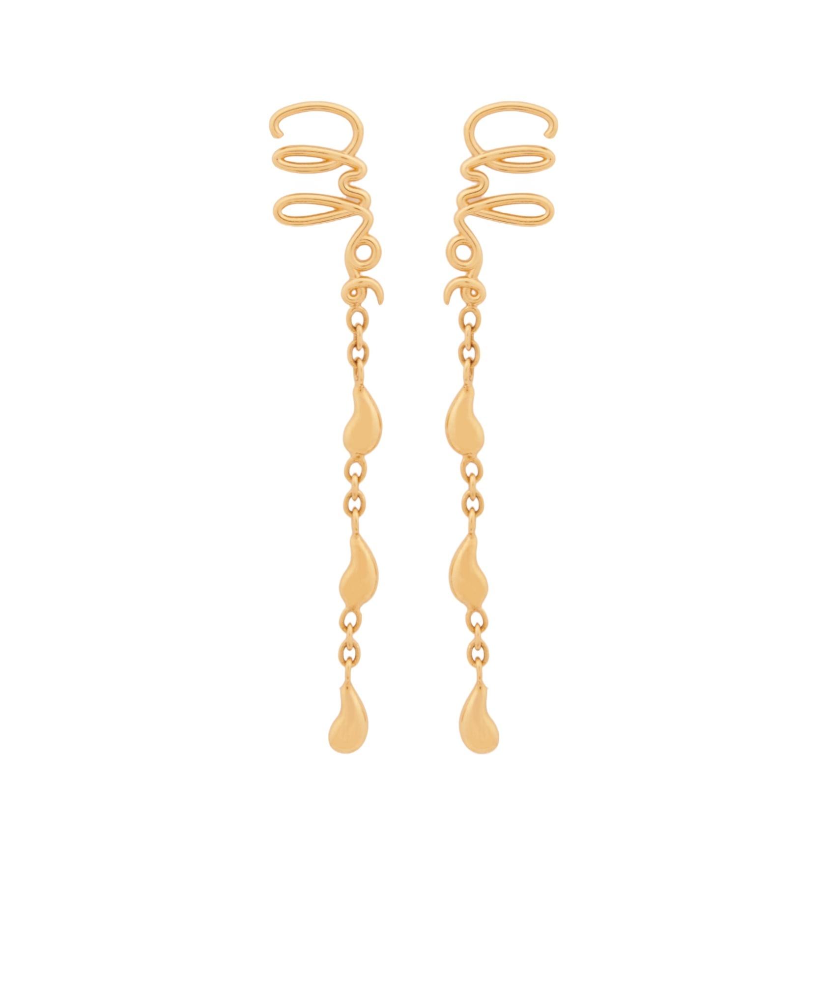 CHLOÉ Iconic Signature Dangling Earrings In Gold Product Image