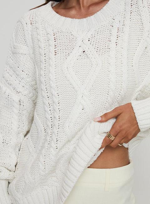 Anaya Oversized Sweater White Product Image