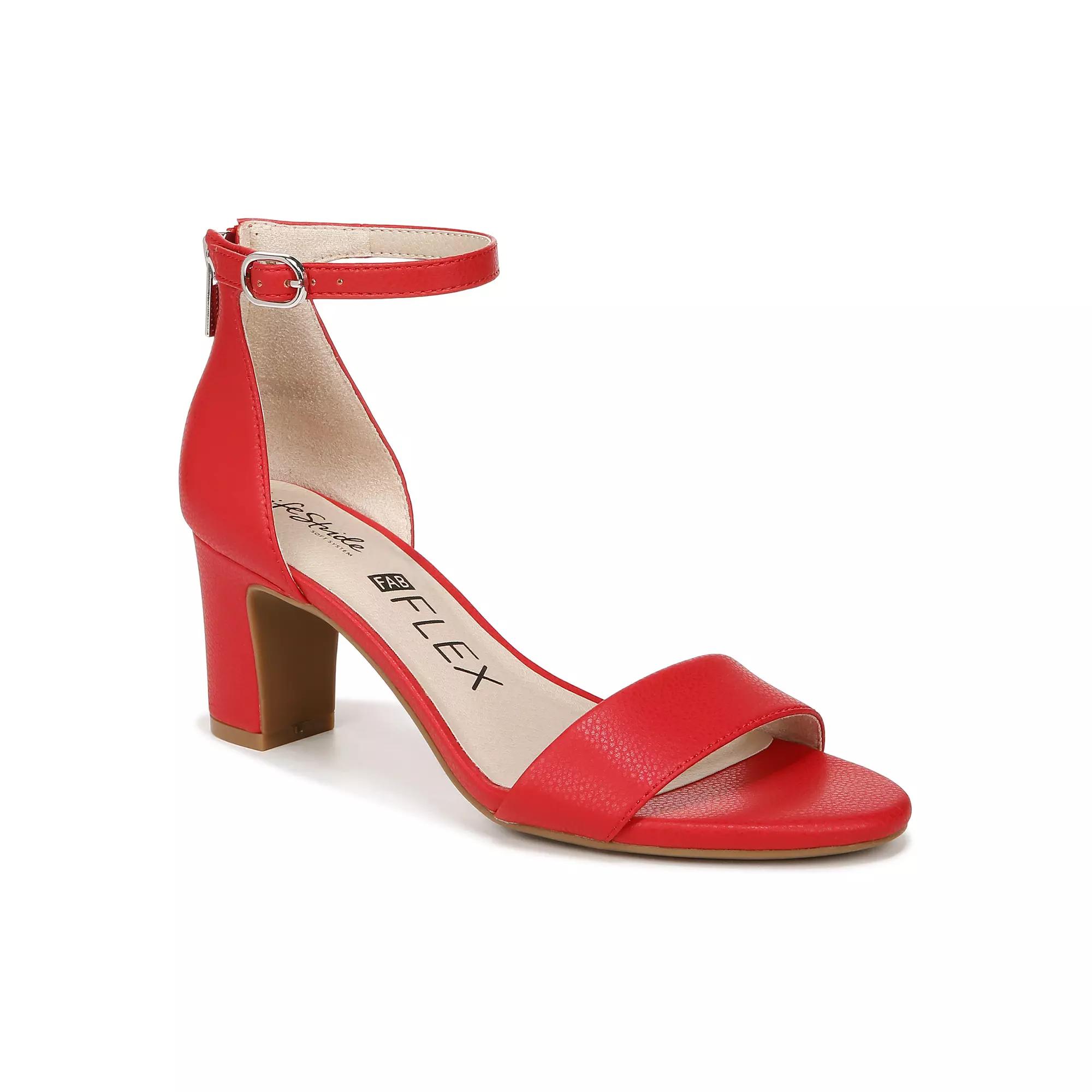 LifeStride Florence Women's Ankle Strap Pumps, Size: 8 Wide, Red Red Product Image