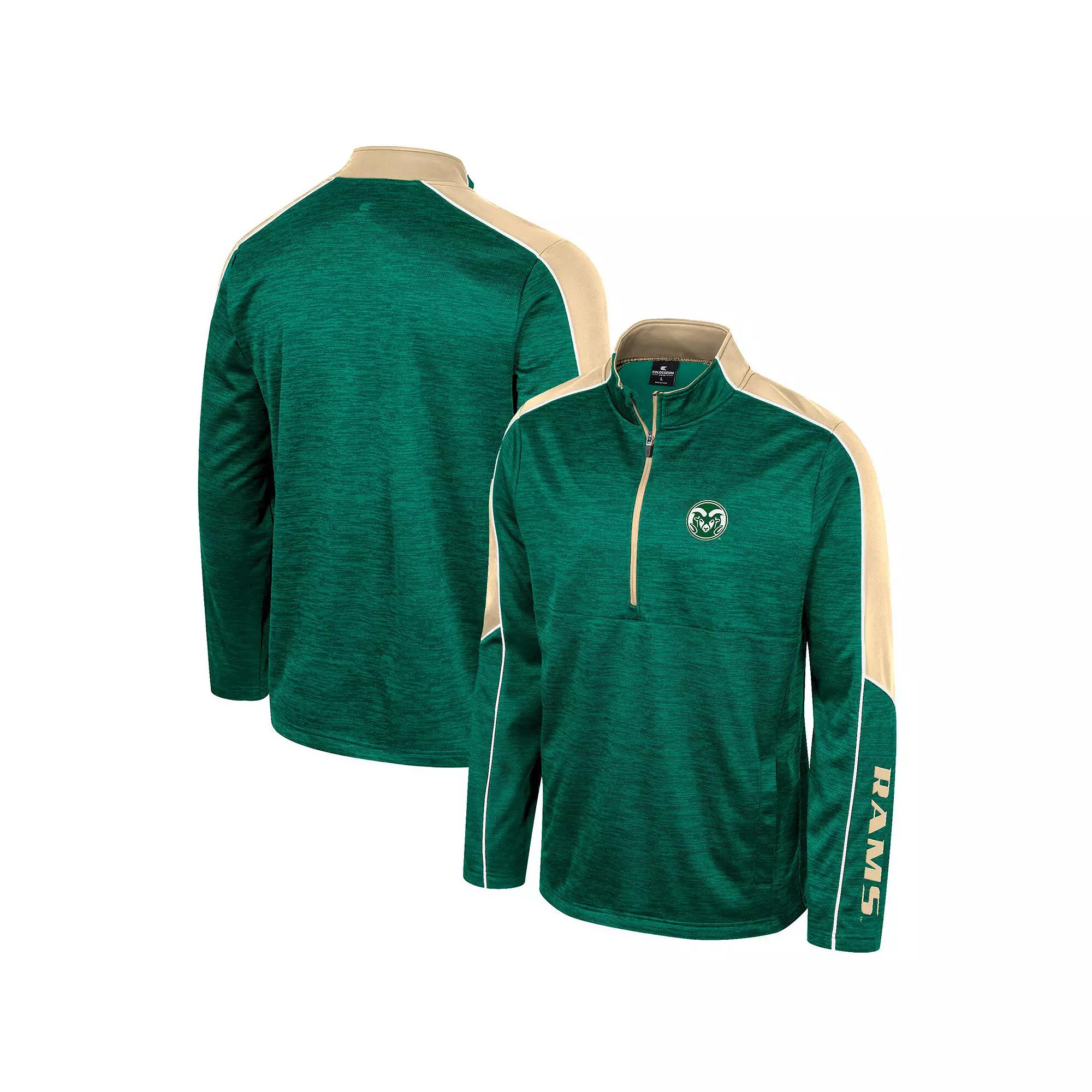 Men's Colosseum Green Colorado State Rams Marled Half-Zip Jacket,  Product Image