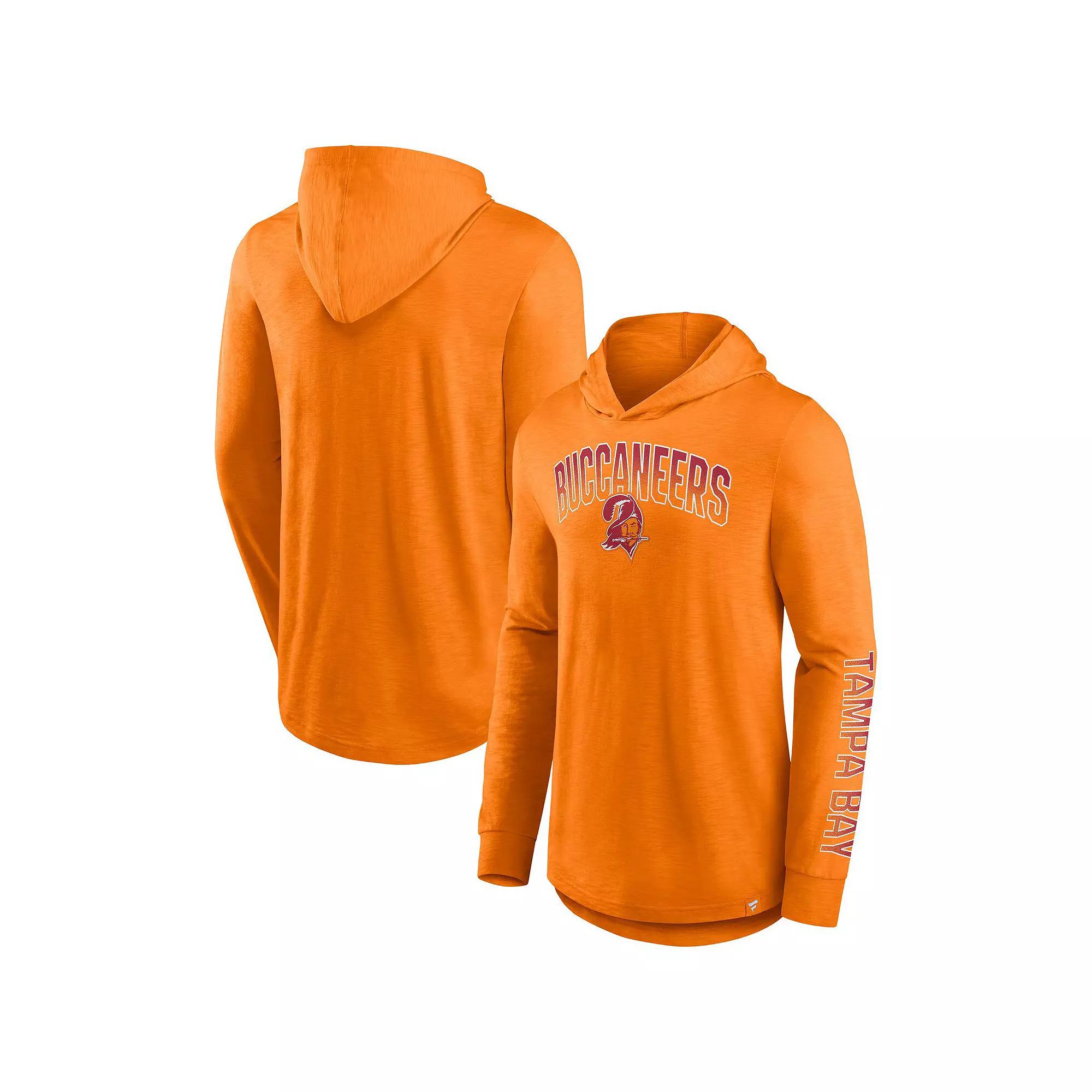 Men's Fanatics Orange Tampa Bay Buccaneers Front Runner Long Sleeve Hooded T-Shirt,  Product Image