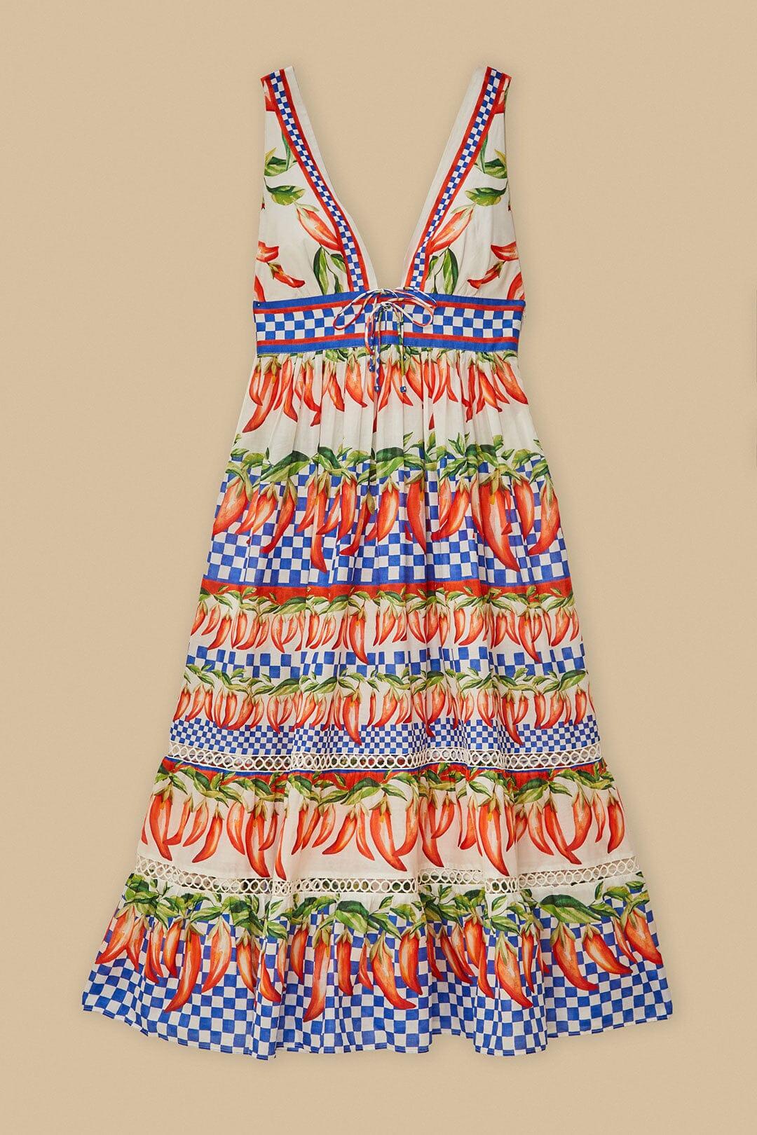 Off-White Picnic Peppers Ainika Midi Dress Product Image