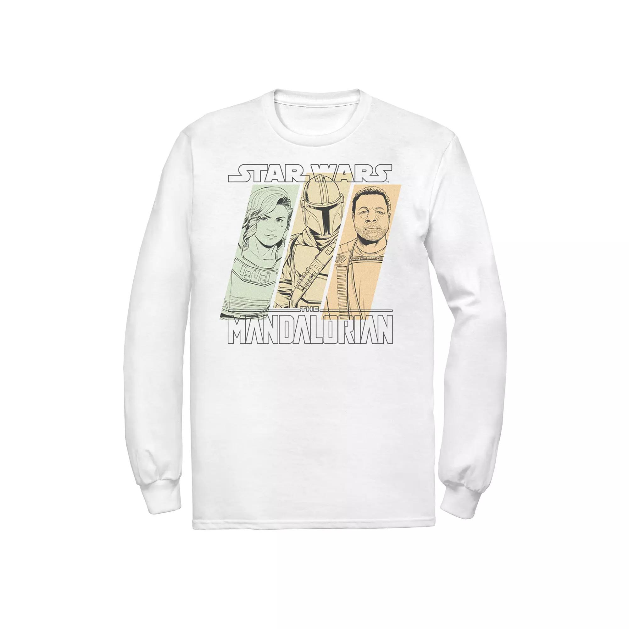 Men's Star Wars The Mandalorian Portrait Panels Graphic Tee, Size: XL, White Product Image