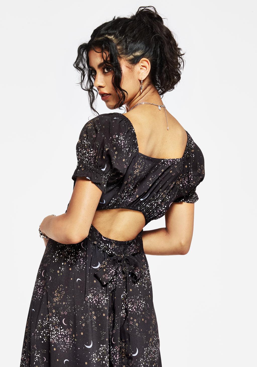 Peaseblossom Celestial Back Cut Out Midi Dress Product Image