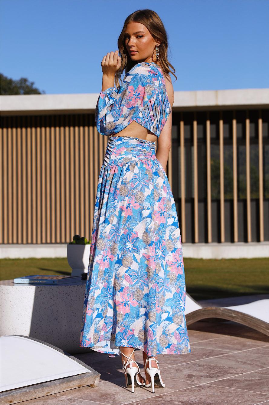 Crystallise Midi Dress Blue Product Image