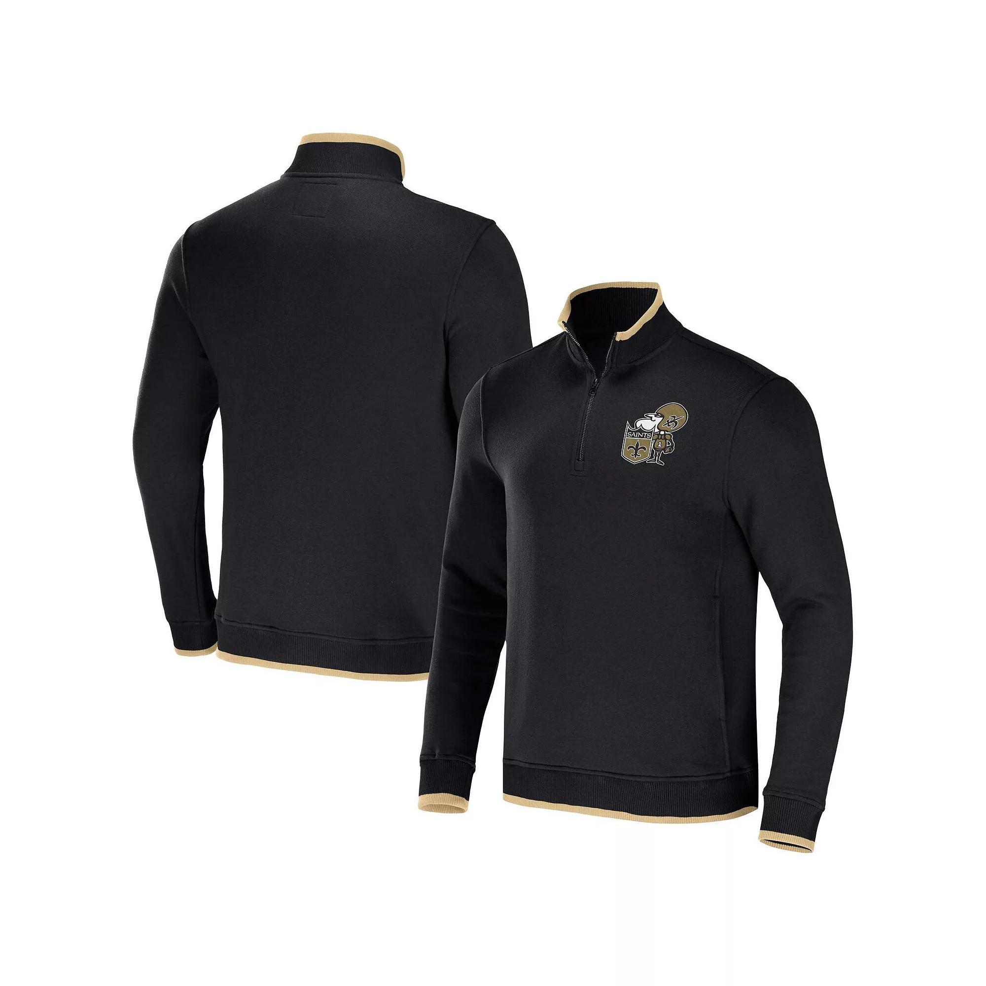 Men's NFL x Darius Rucker Collection by Fanatics Black New Orleans Saints Logo Quarter-Zip Top, Size: 2XL Product Image