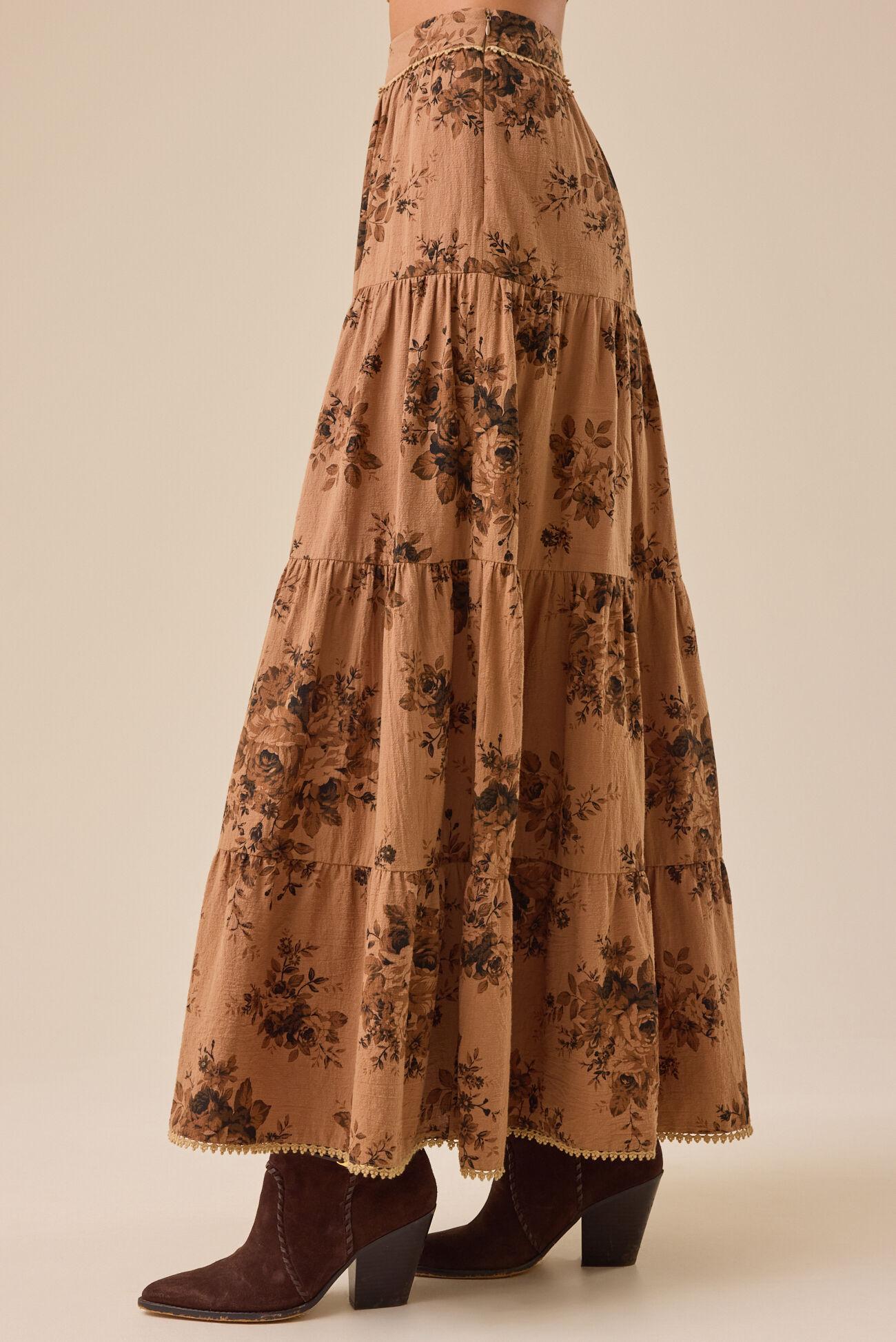 Matilda Floral Tier Midi Skirt Product Image