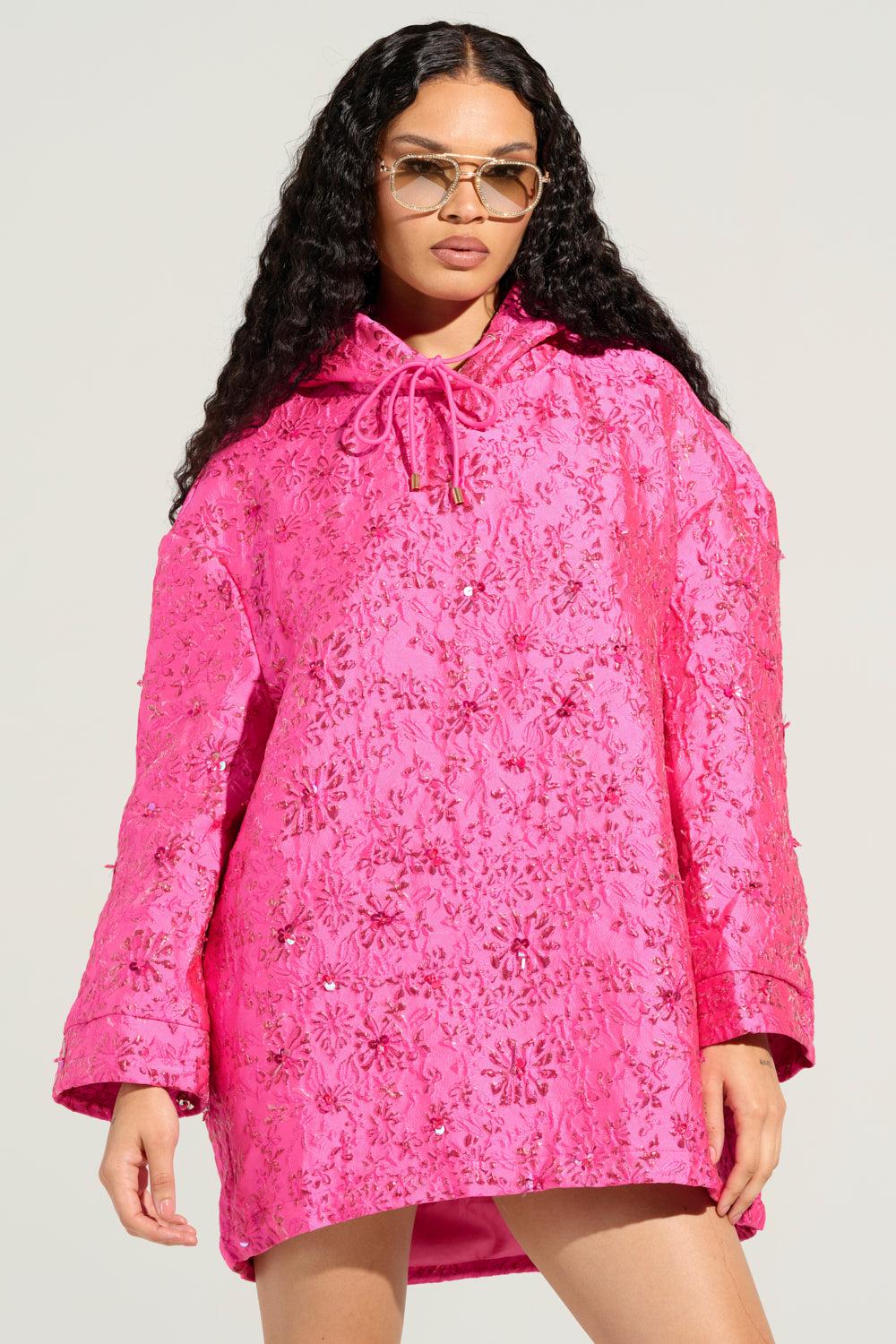 WOKE UP LIKE THIS BROCADE SWEATSHIRT DRESS Product Image