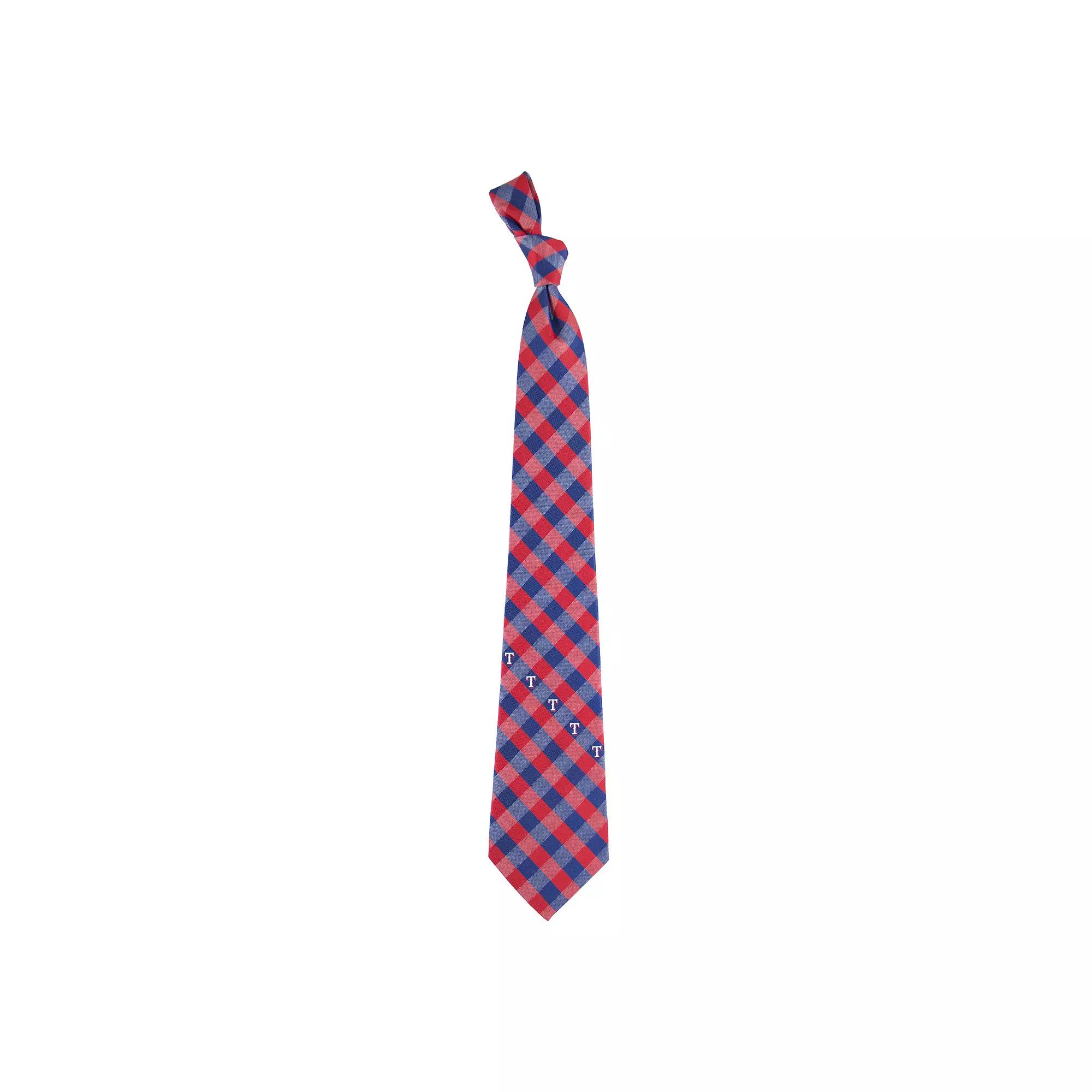 Adult MLB Check Woven Tie, Texas Rangers Product Image
