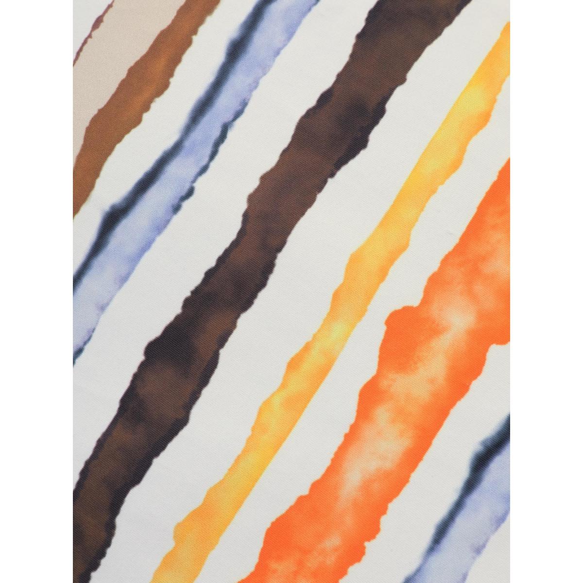 Plus Size Overlap Collar Striped Elastic Waist Swim Top Women's Swimwear Multicolor Beach Contrast High stretch Bodycon Overlap Collar Curve Swim Tops BloomChic 12/L Product Image