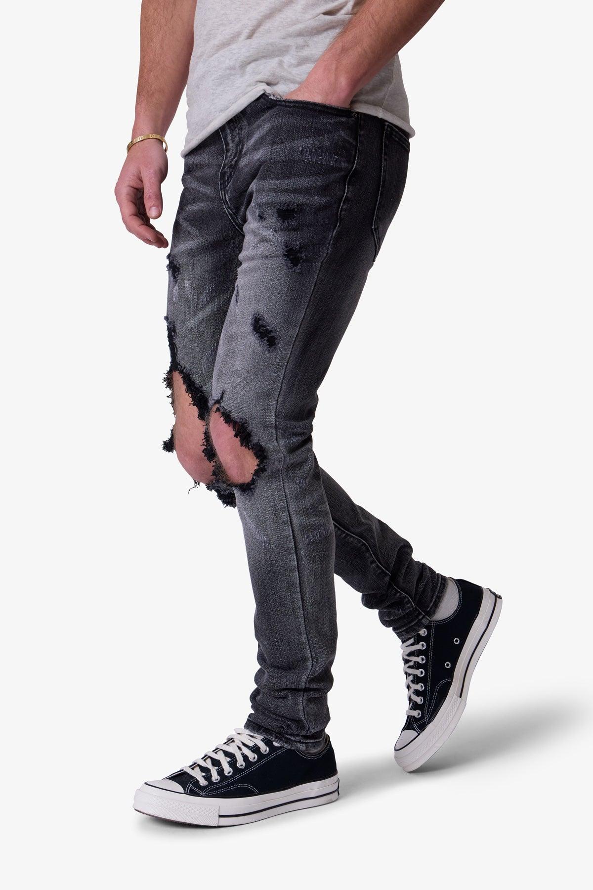 X738 Chewed Up Denim - Washed Black Product Image