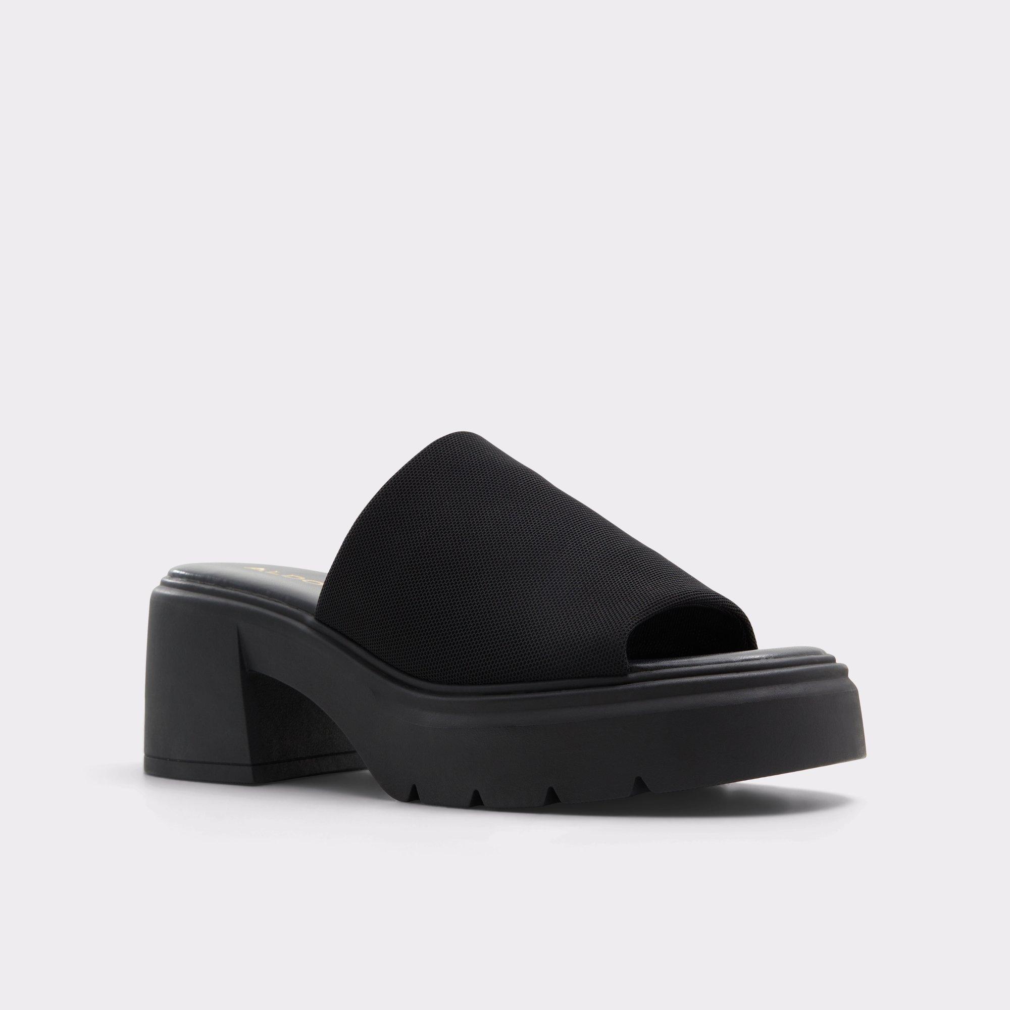 ALDO Harrietta - Women's Wedge Sandals - Black, Size 5 Product Image