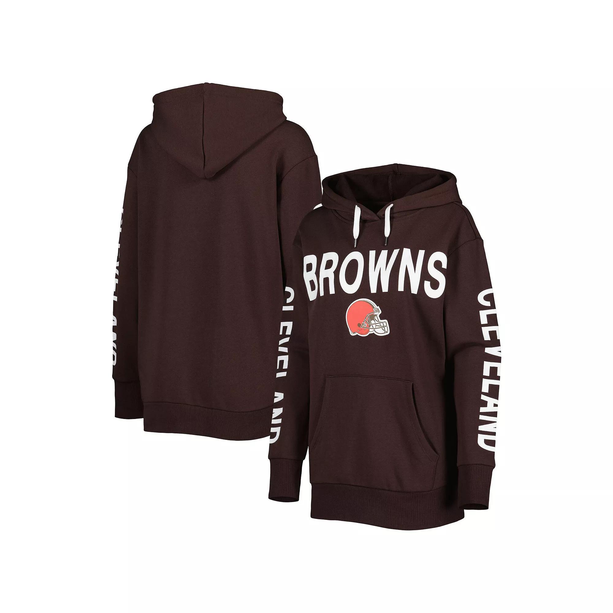 Women's G-III 4Her by Carl Banks Brown Cleveland Browns Extra Point Pullover Hoodie,  Product Image