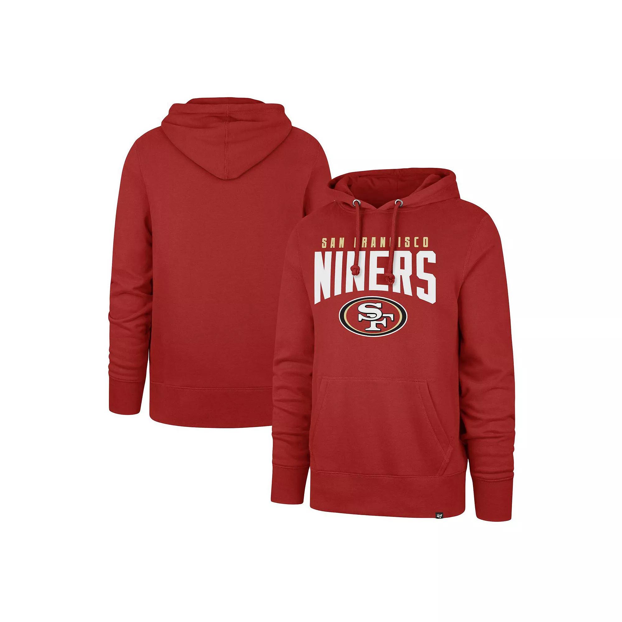 Men's '47 Scarlet San Francisco 49ers Headline Pullover Hoodie,  Product Image