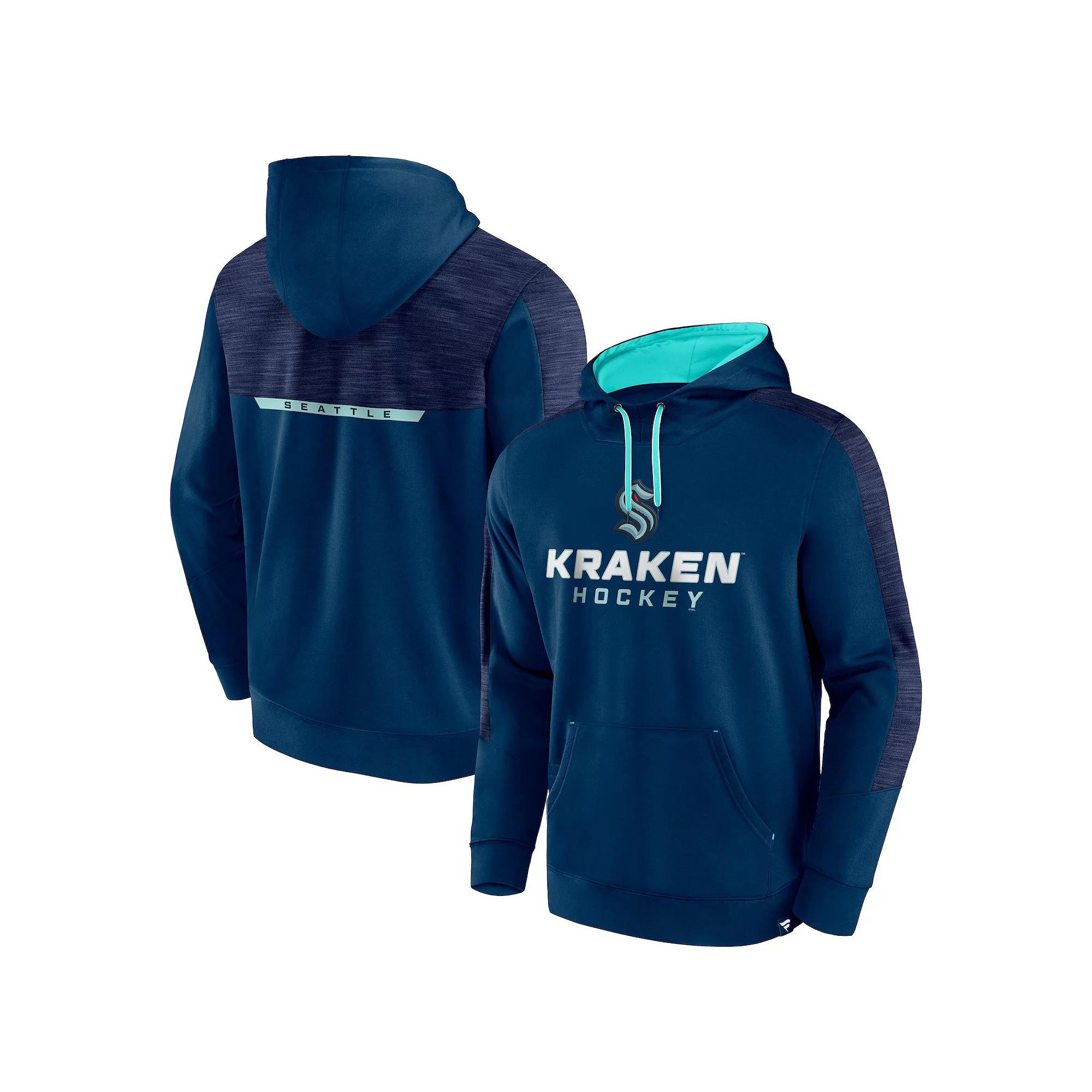 Men's Fanatics Branded Deep Sea Blue Seattle Kraken Make the Play Pullover Hoodie, Size: Small, Krk Blue Product Image