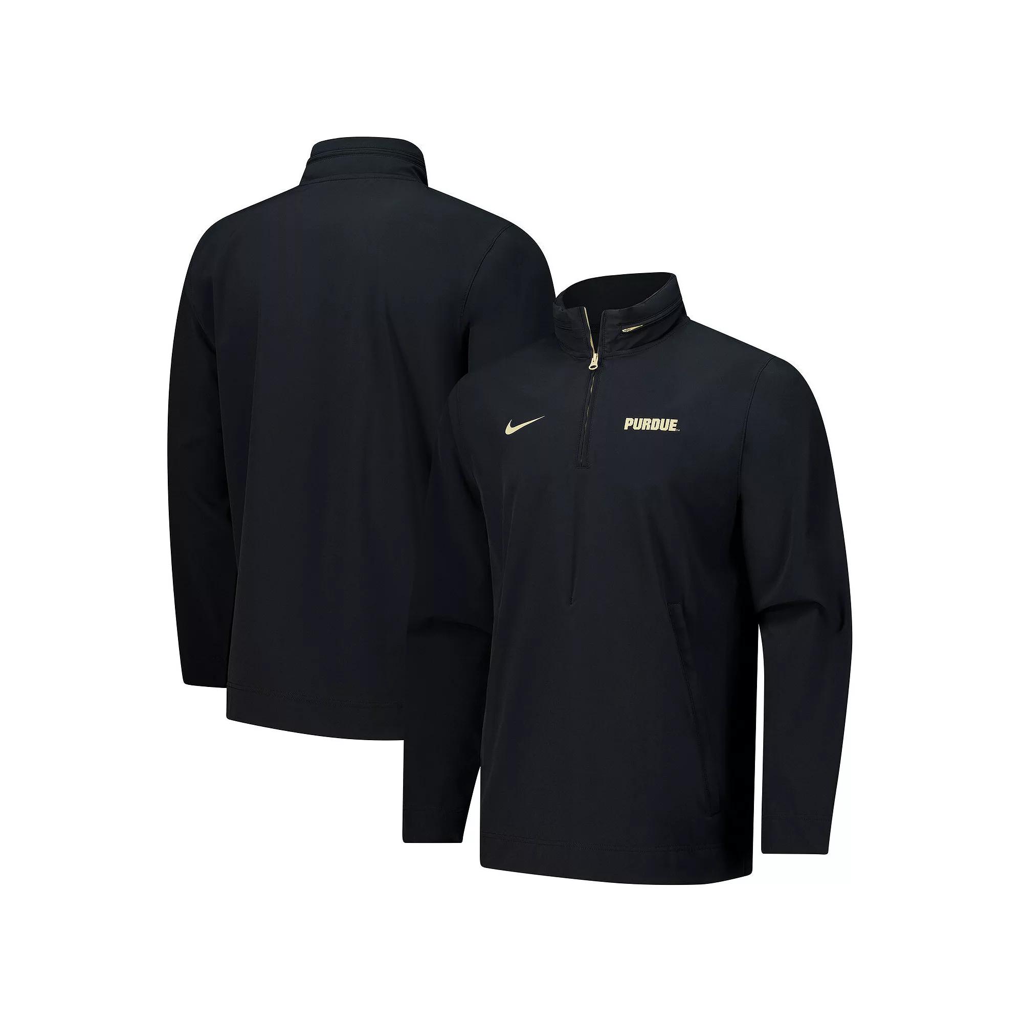 Men's Nike Black Purdue Boilermakers 2024 Sideline Coach Quarter-Zip Hoodie Jacket, Size: 3XL Product Image