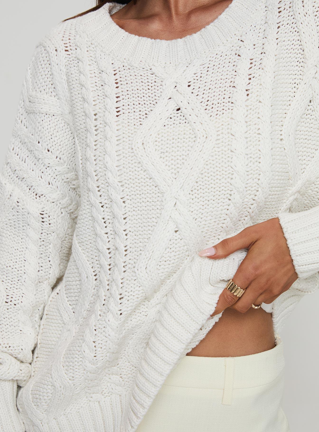 Anaya Oversized Sweater White Product Image