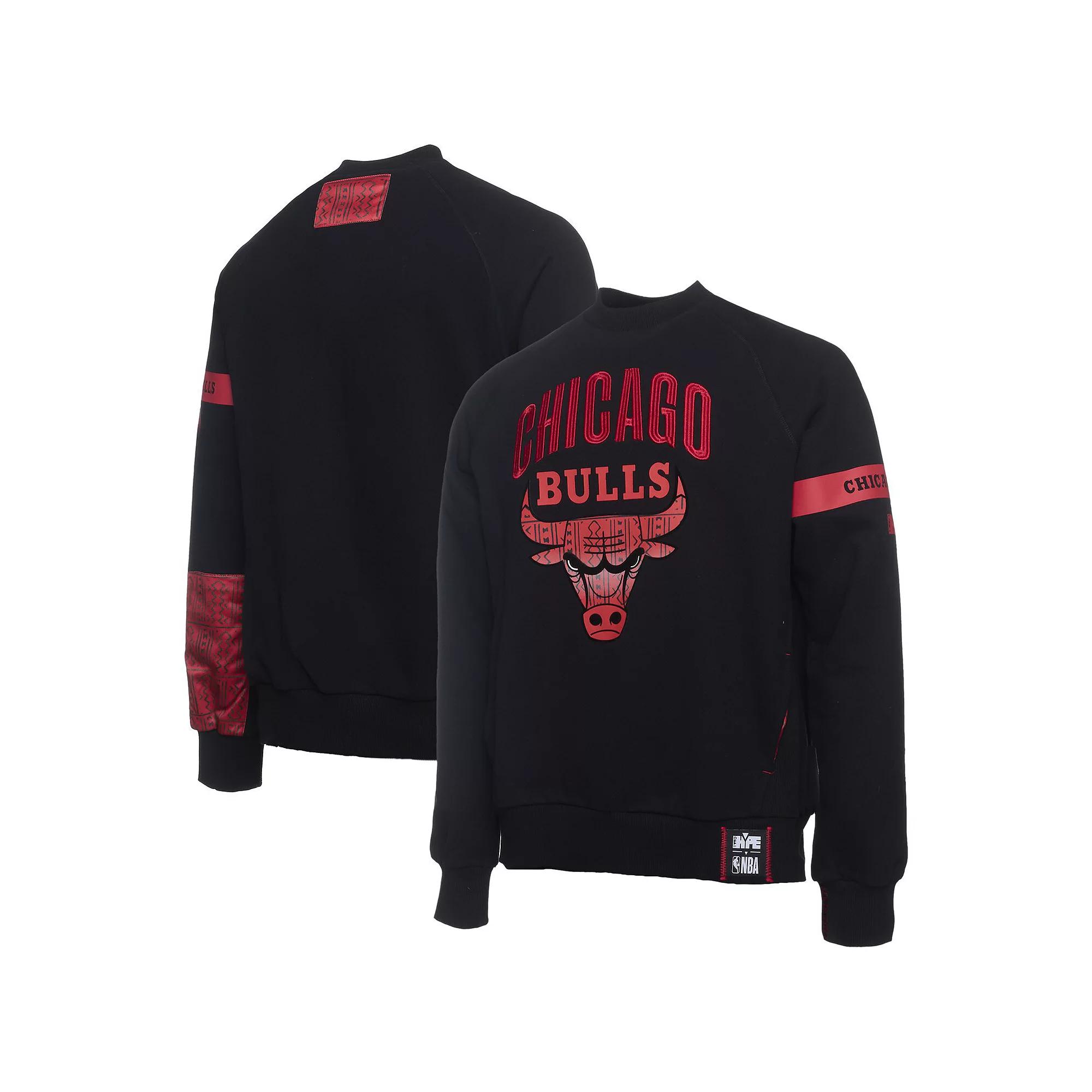 Men's NBA x Two Hype  Black Chicago Bulls Culture & Hoops Collection Premium Pullover Sweatshirt, Size: Large Product Image