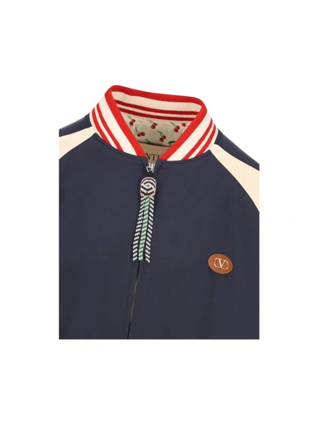 VALENTINO La Chat De La Maison Wool Bomber Jacket In Black Product Image