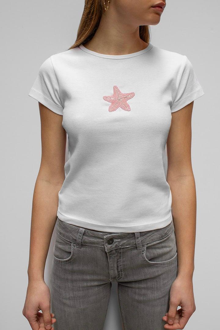 Starfish t-shirt with beads Product Image