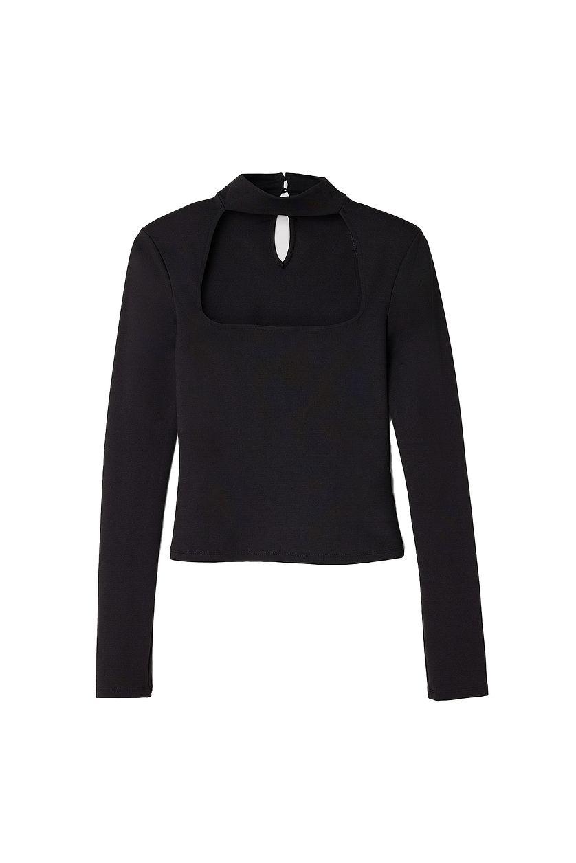 Square Neck Choker Detail Top Product Image