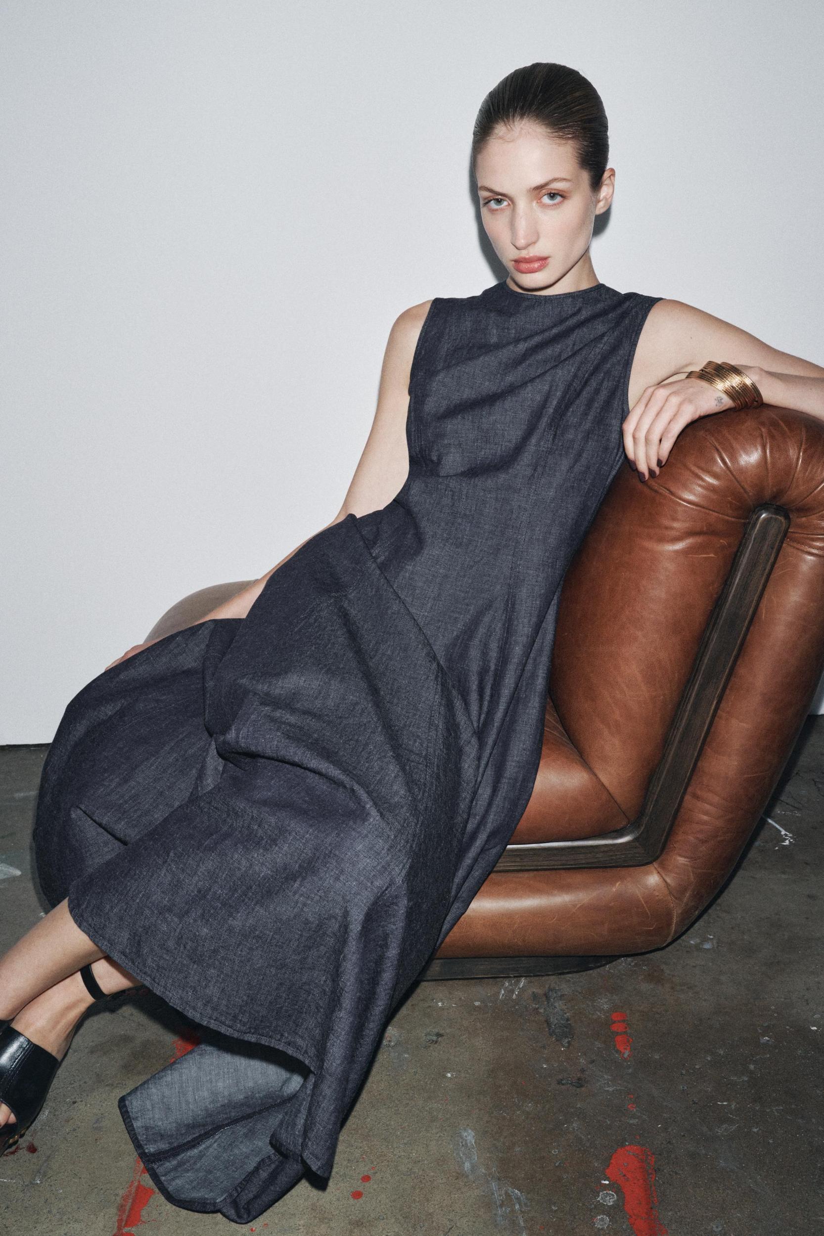 ZW COLLECTION DENIM MIDI DRESS Product Image