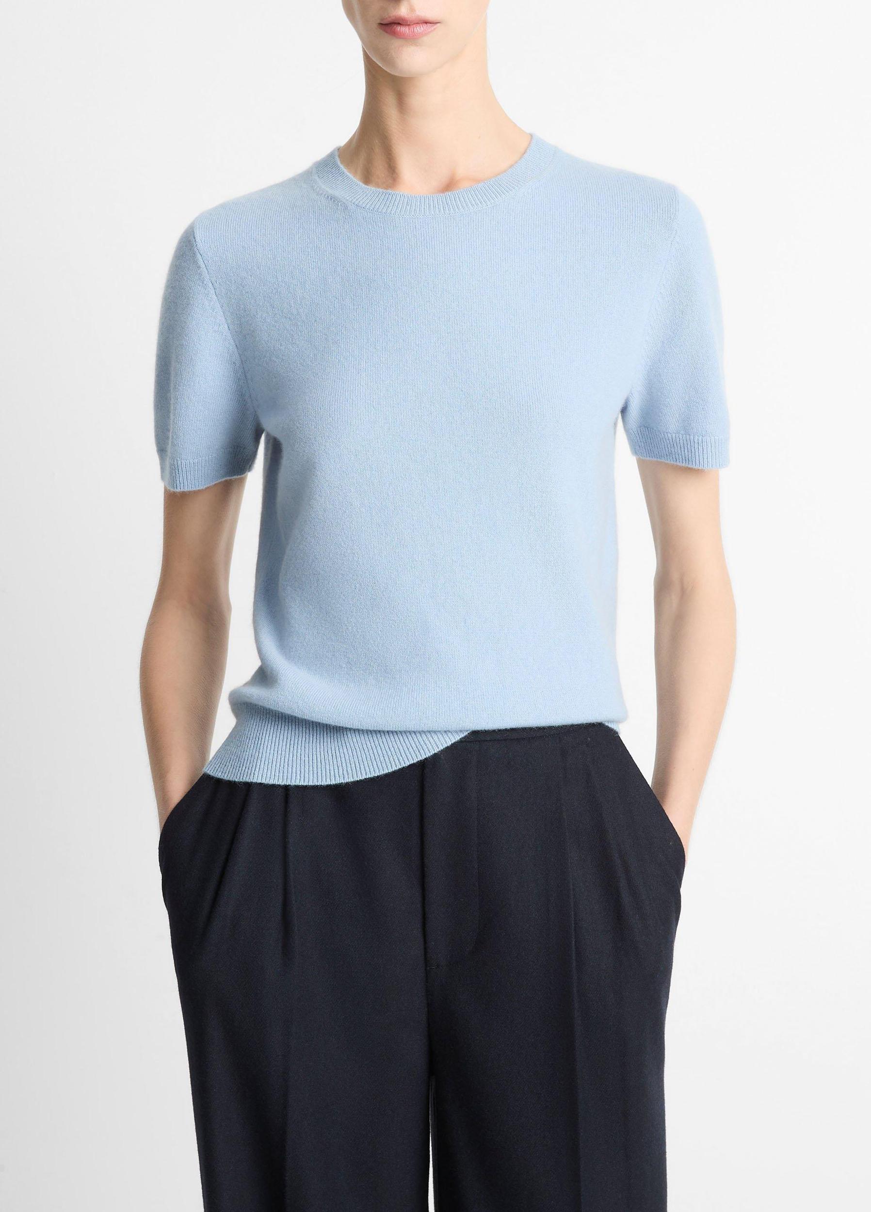 Wool & Cashmere-Blend Short-Sleeve Sweater Product Image