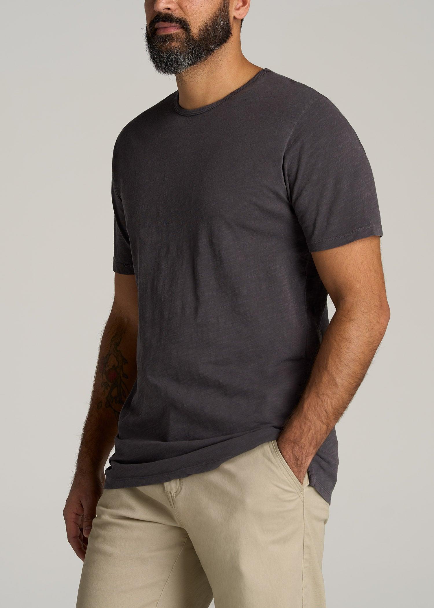 REGULAR-FIT Slub Tee for Tall Men in Charcoal Male Product Image