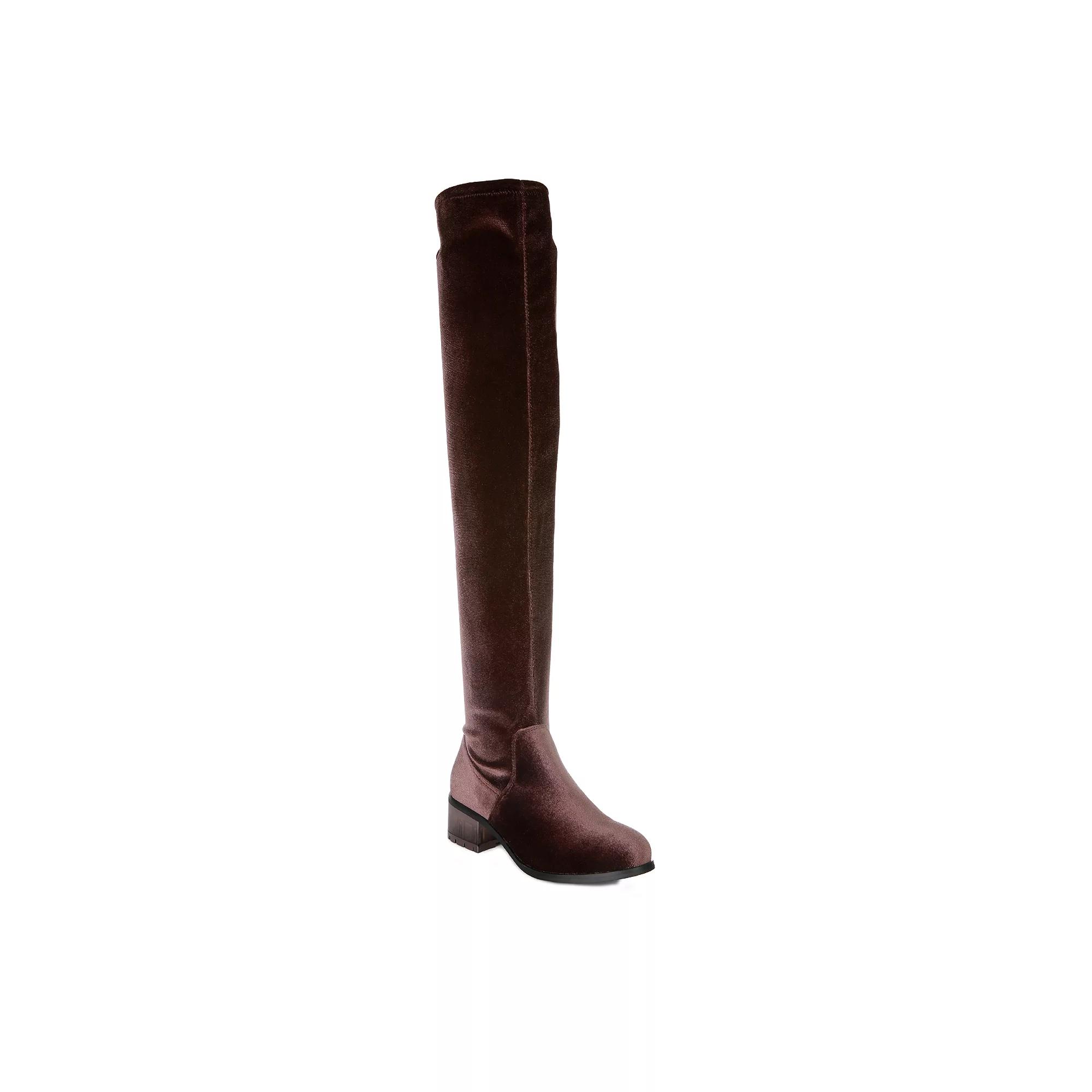 London Rag Rumple Women's Thigh-High Boots, Size: 5, Dk Brown Product Image