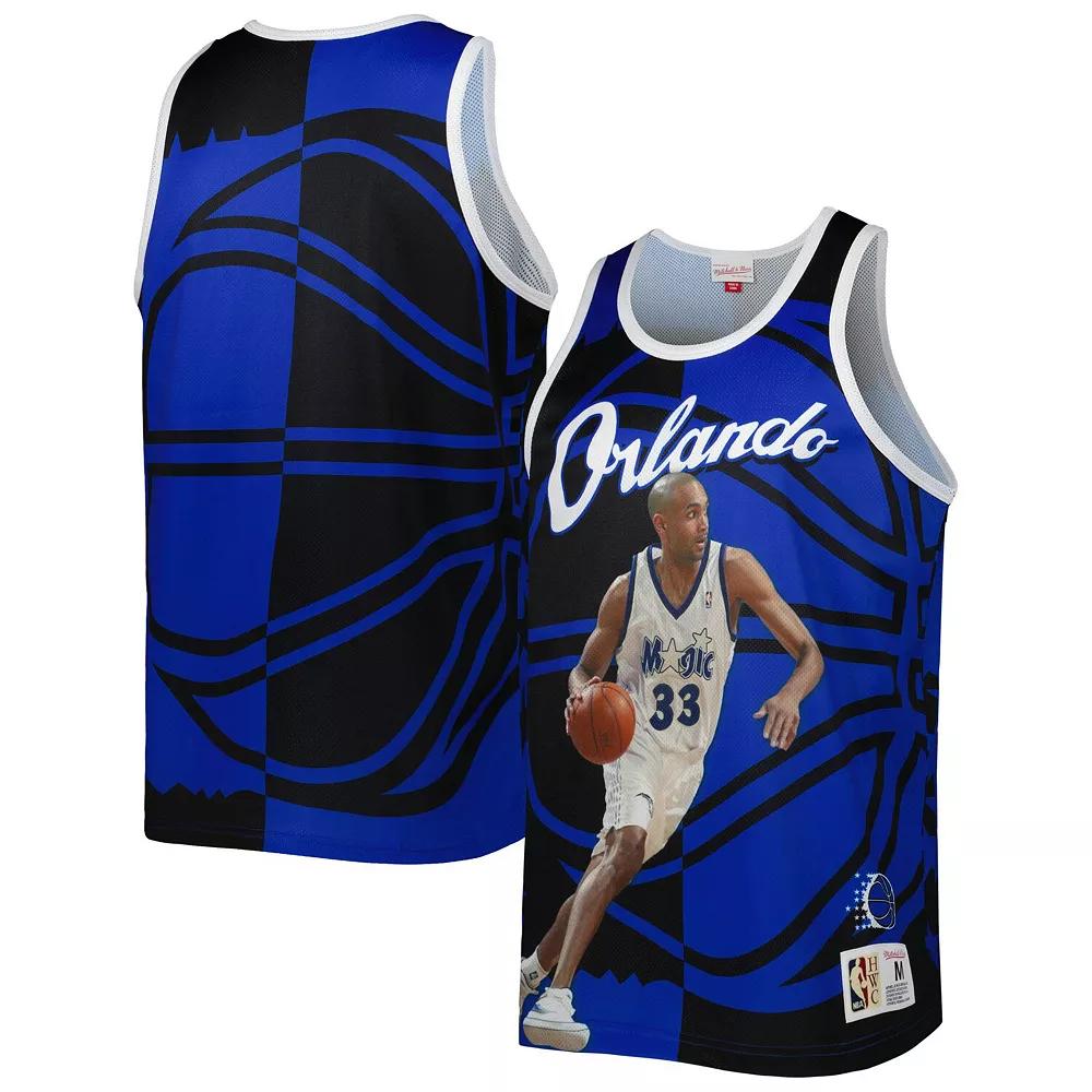 Men's Mitchell & Ness Grant Hill Blue/Black Orlando Magic Sublimated Player Tank Top, Size: Large, Mag Blue Product Image
