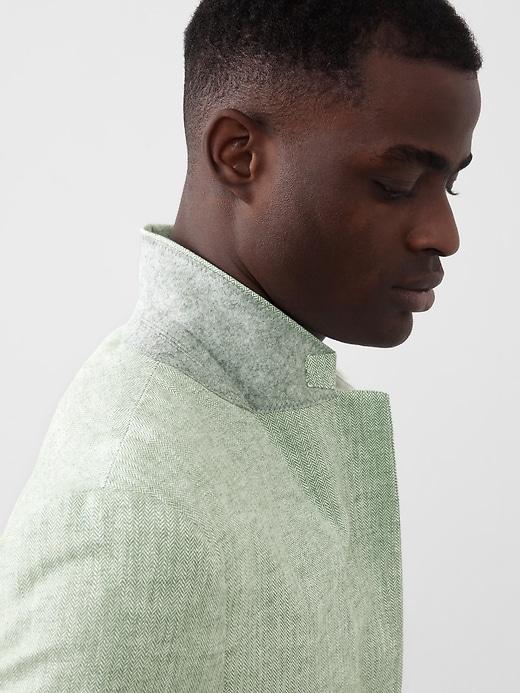 Tailored-Fit Linen-Blend Herringbone Suit Jacket Product Image
