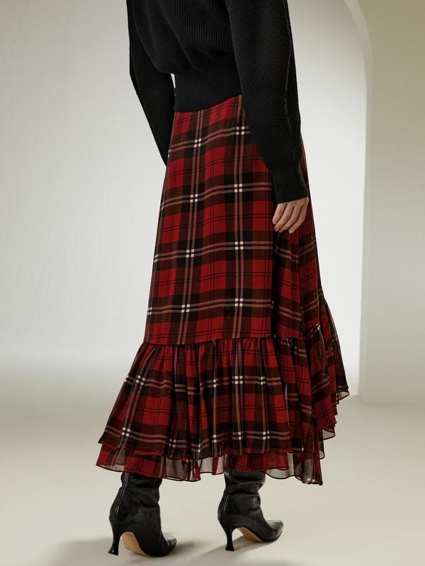 Ruffled Georgette Wrap Skirt Product Image