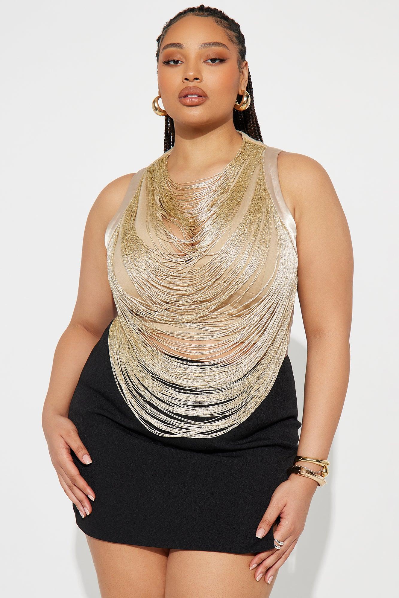 Bohemian Chic Fringe Top - Taupe Product Image