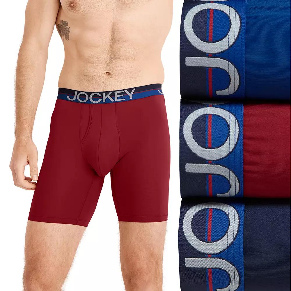 Men's Jockey® 3-Pack Infinite Cool Microfiber Stretch 8" Long Leg Boxer Brief,  Product Image
